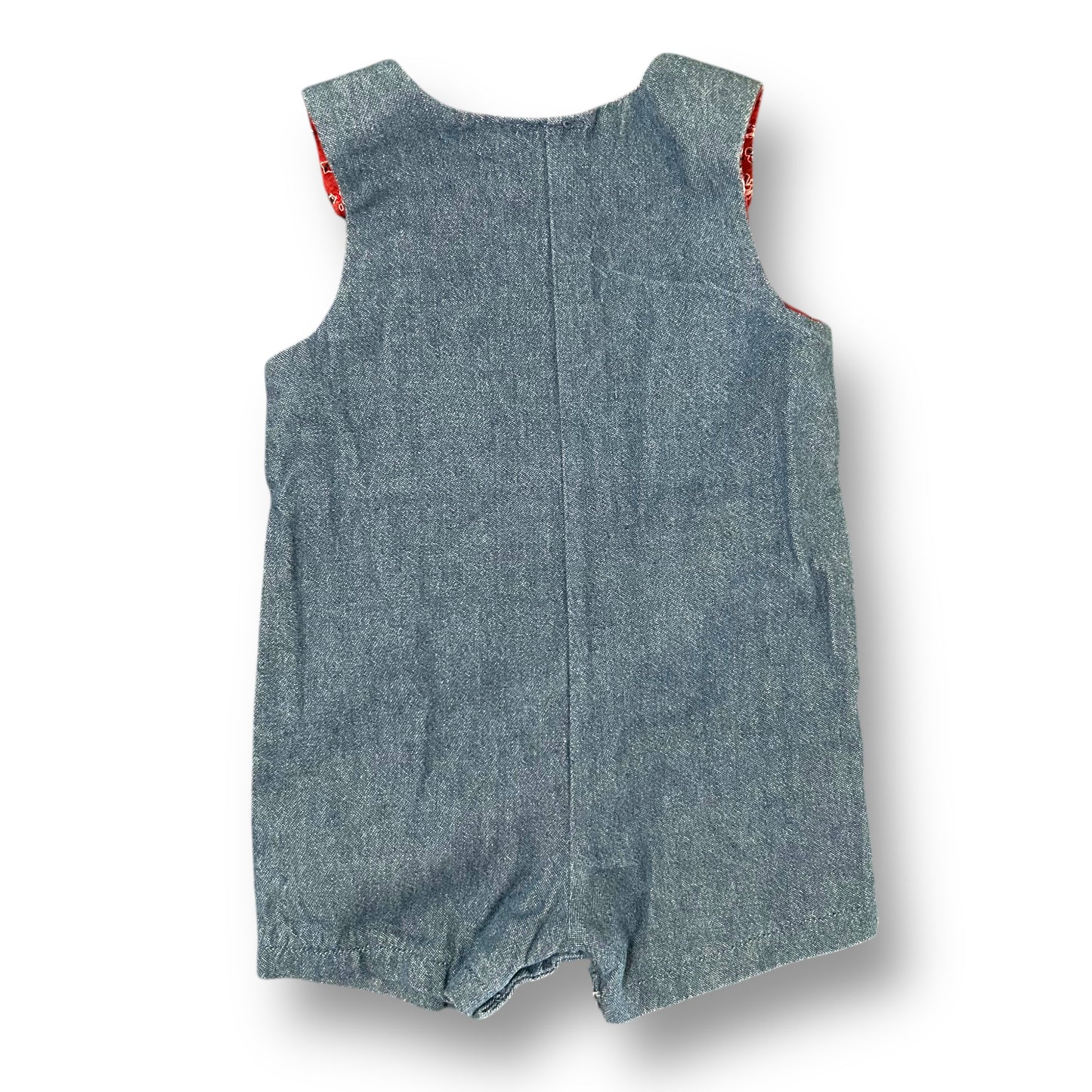 NEW! Boutique Boys Denim Shortall 6 Months Embroidered Horse with Bandana Liner