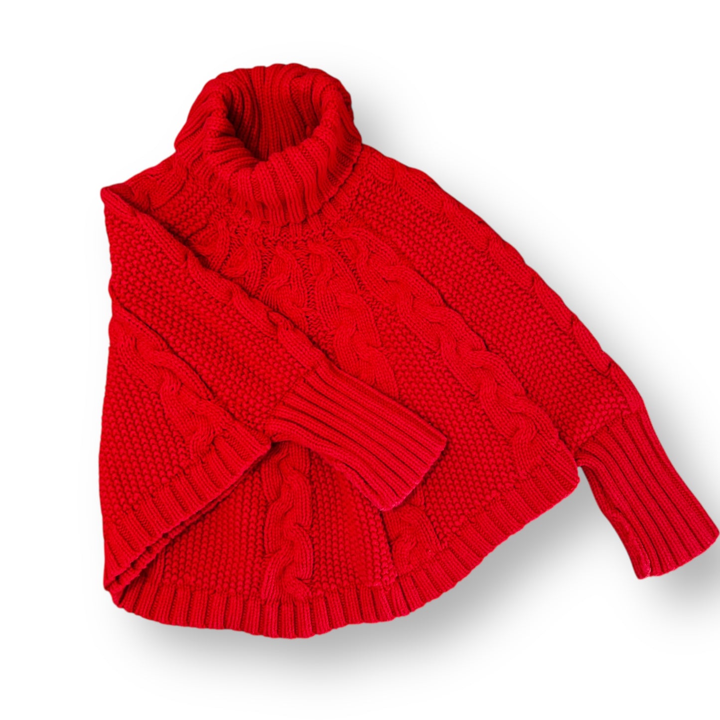 Carter's 3T Toddler Girl Red Sweater Cable Knit Turtleneck Loose Fit Pullover