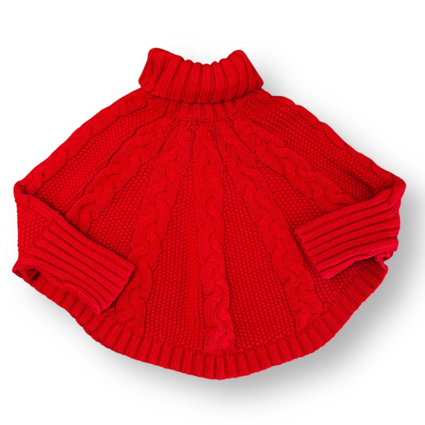 Red knitted sweater on a white background