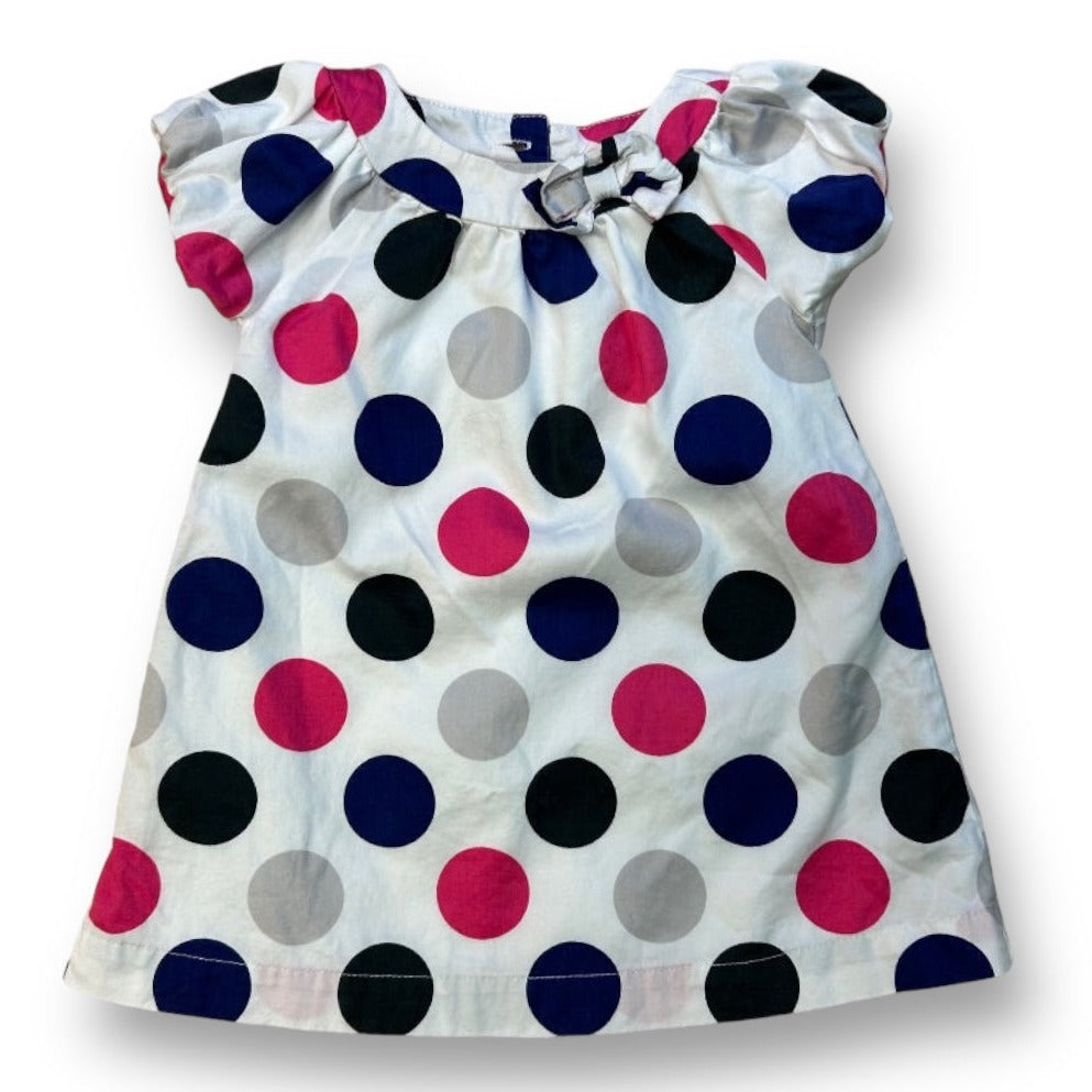 Carter's Girls 6 Months Polyester Satin Colorful Short Sleeve Polka Dot Dress