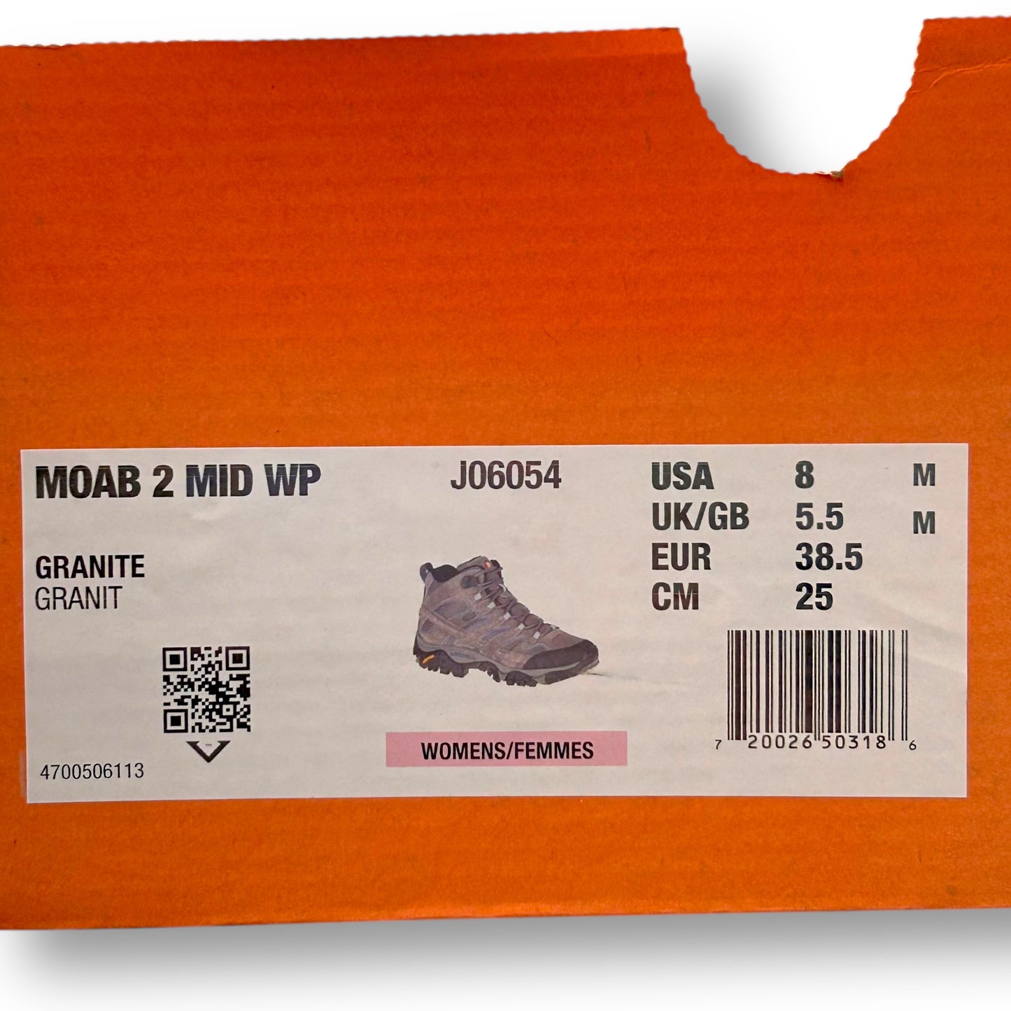 Merrell Moab Women's Hiking Boots Size 8 Granite Gray Suede Leather with Box