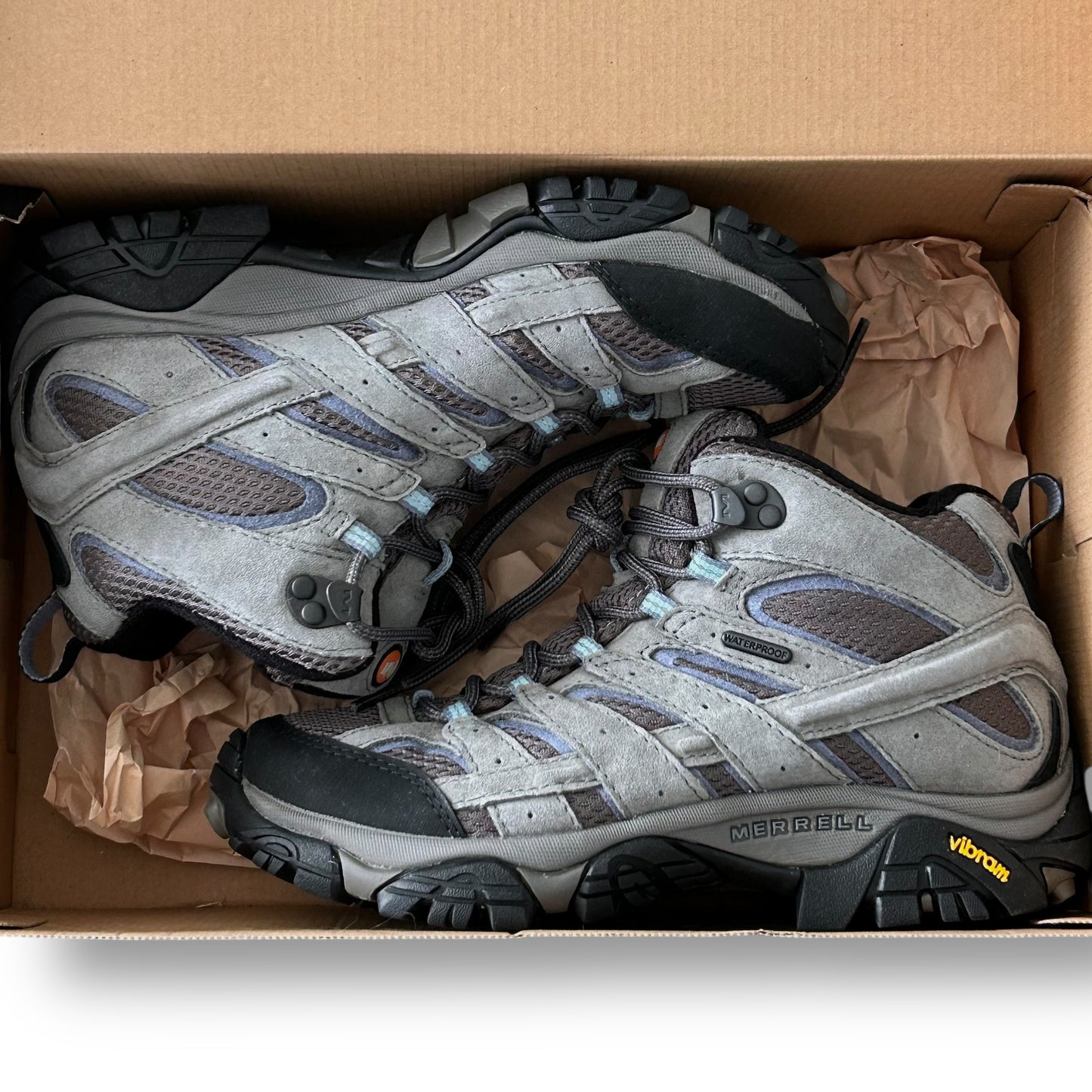 Merrell Moab Women's Hiking Boots Size 8 Granite Gray Suede Leather with Box