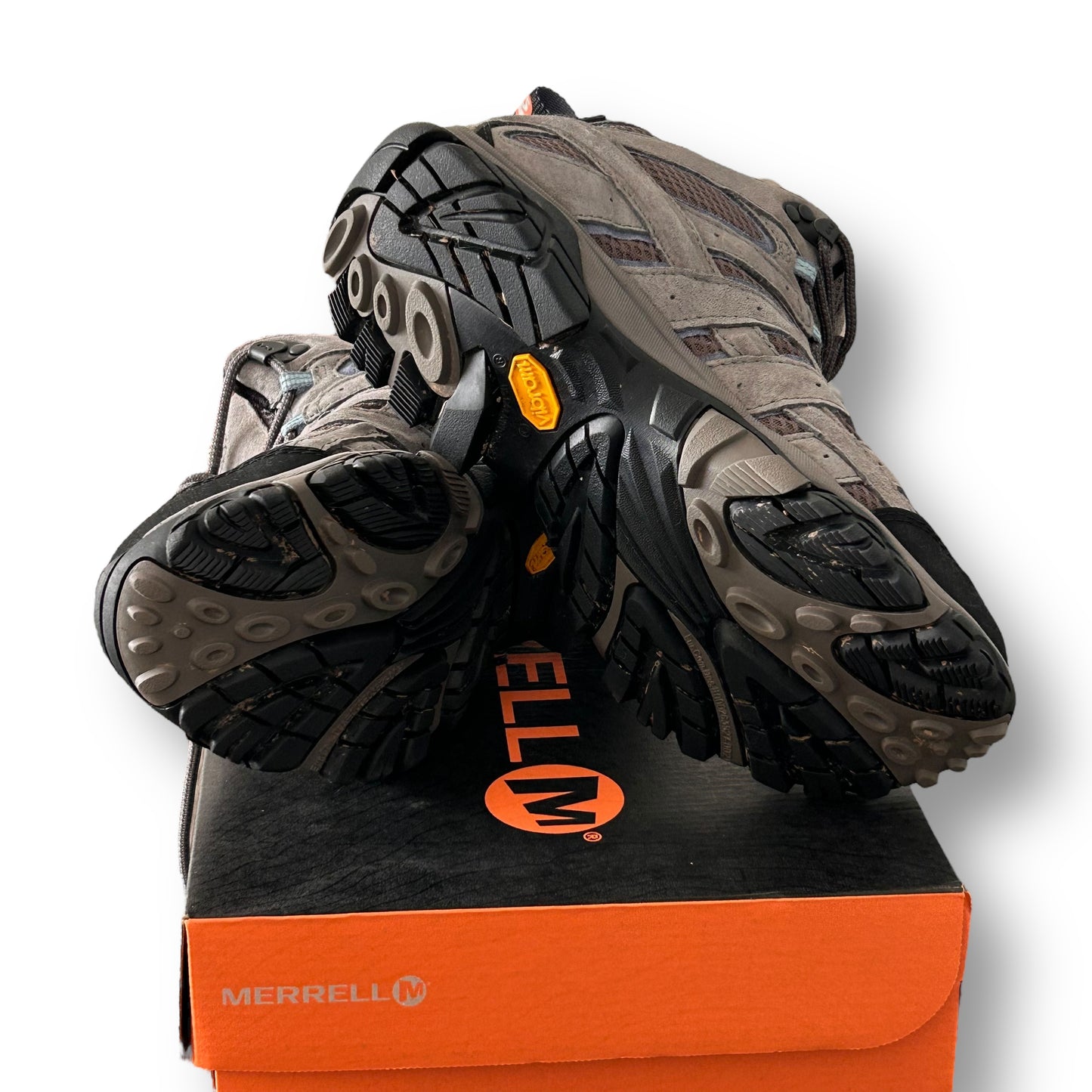 Merrell Moab Women's Hiking Boots Size 8 Granite Gray Suede Leather with Box