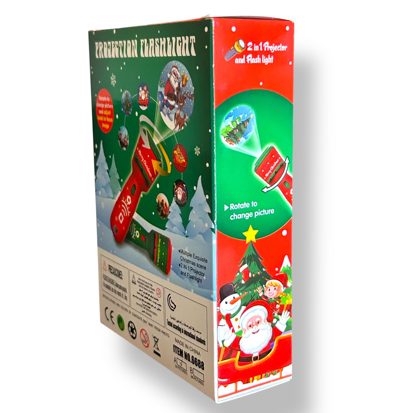 NEW! 2-in-1 Flashlight Slide Projector Educational Kids Christmas Gift Toy