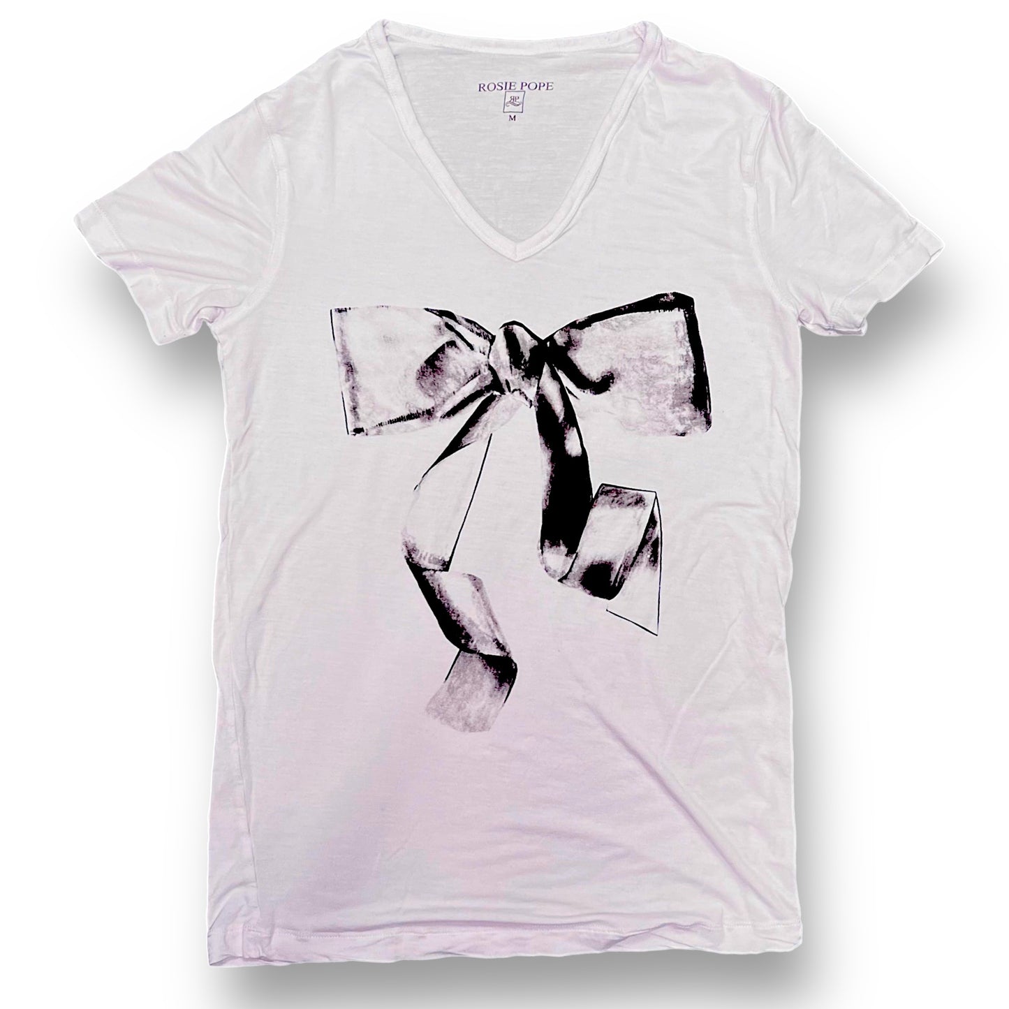 Rosie Pope Size M White Wash V-Neck Maternity Tee