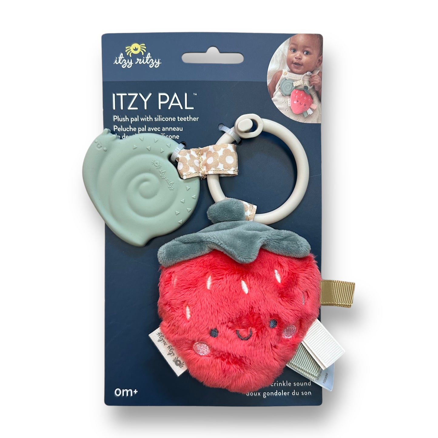 NEW! Itzy Ritzy Pal Plush Strawberry BPA Free Silicone Teether
