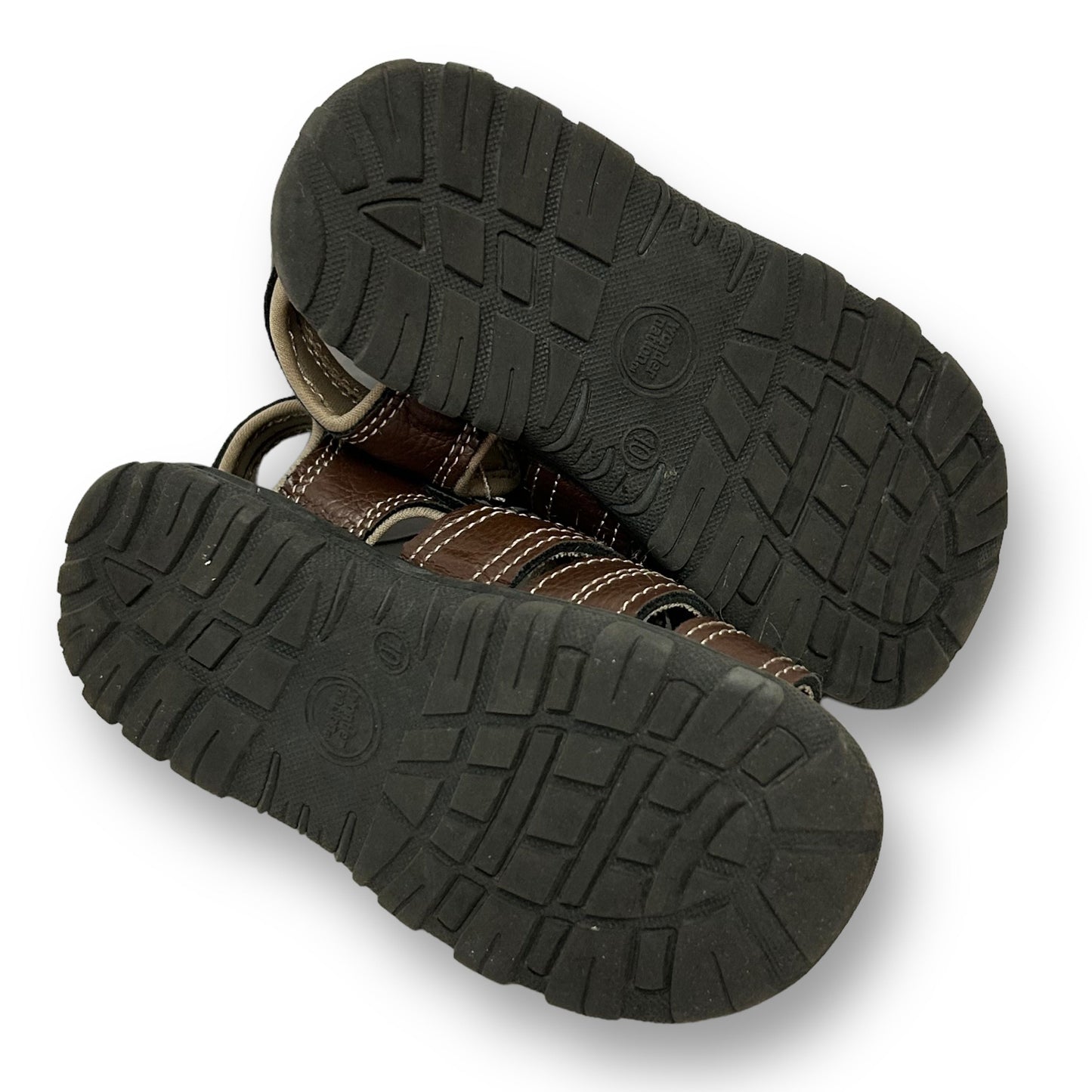 Boys Size 10 Slip On Brown Leather Sandals