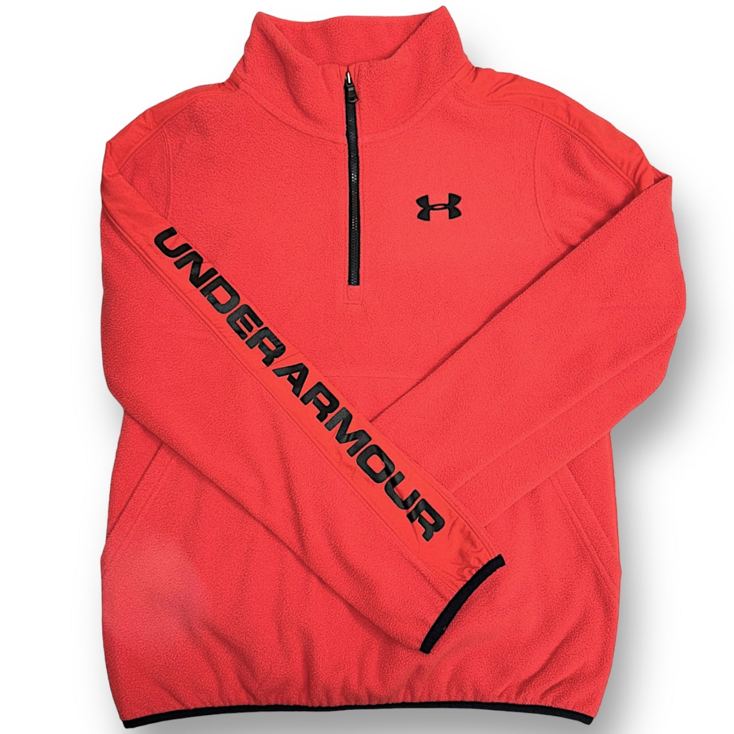 Under Armour YLG Boys Size 12/14 Orange Quarter-Zip Fleece Pullover