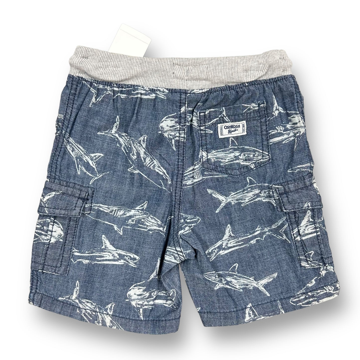 NEW! OshKosh Boys Size 24 Months Toddler Shark Print Drawstring Shorts