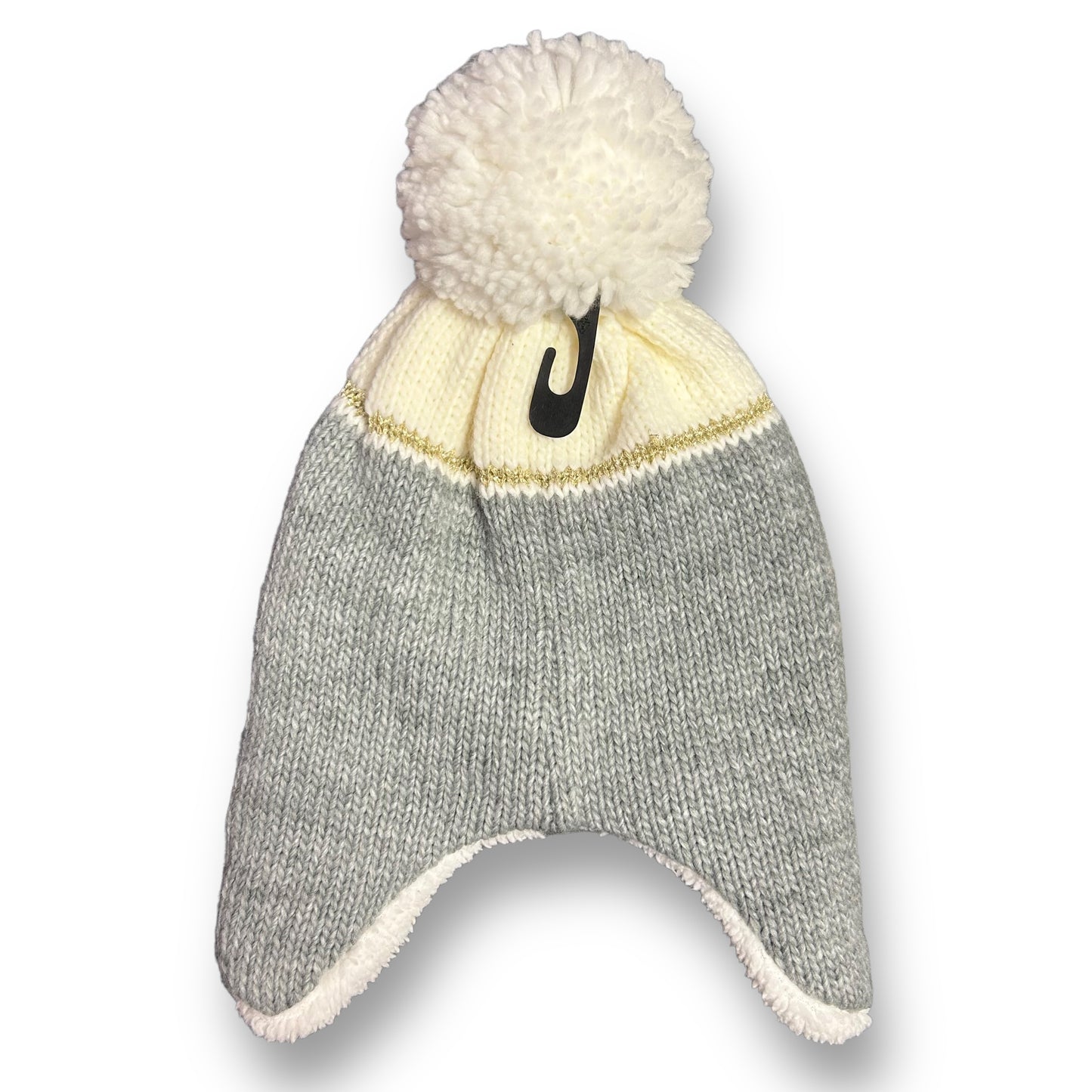 NEW! Girls Penguin Pom Beanie Sherpa Lined Knit Winter Hat, One Size Fits Kids