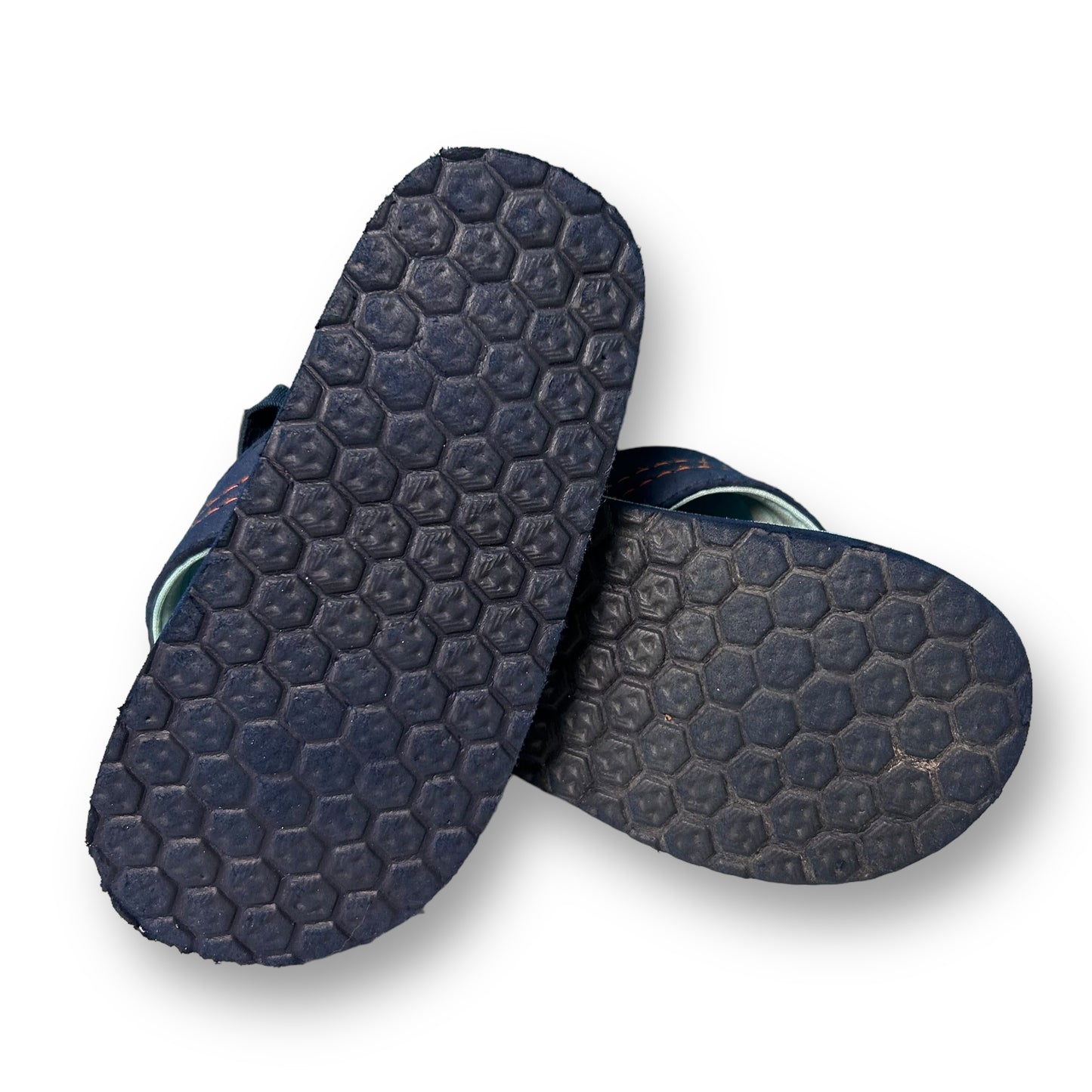 Toddler Beach Sandals Boys Size 9/10 Navy Palm Tree Slingback Thongs