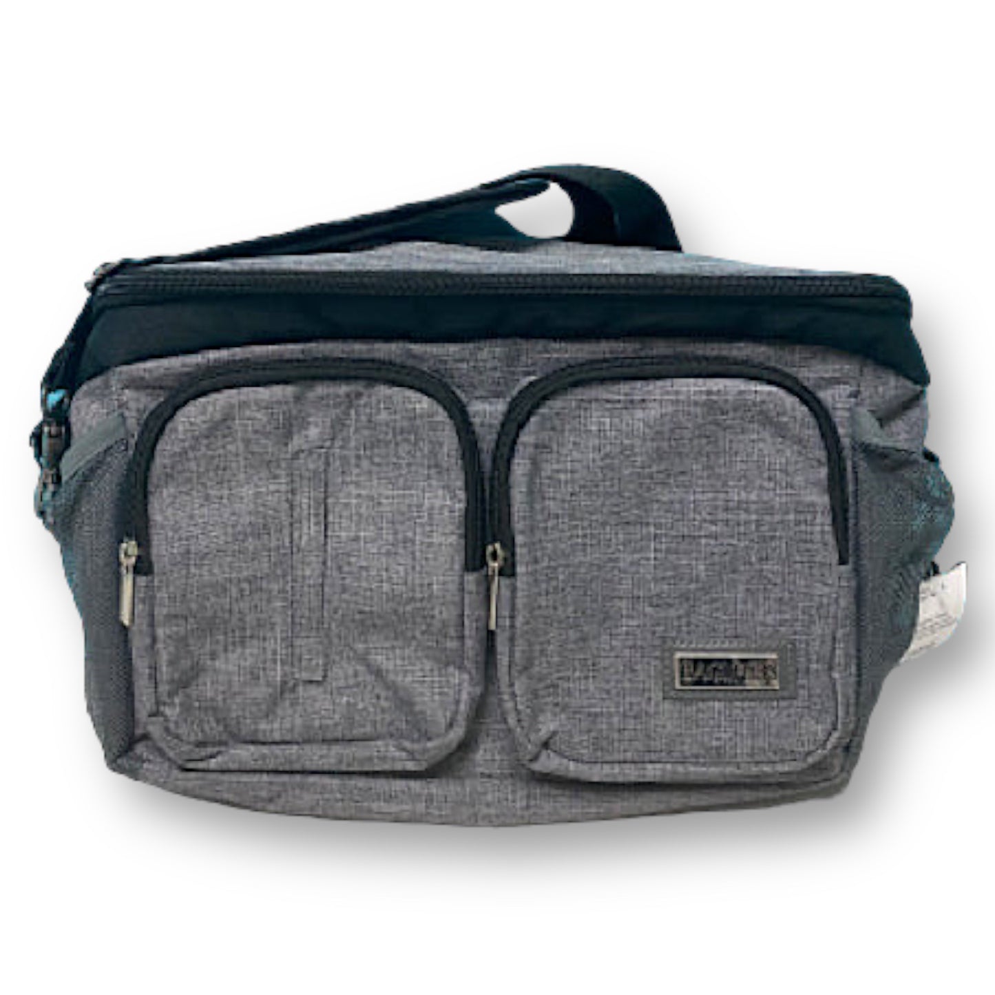 Messenger Style Diaper Bag Multi-Position Carry Medium Size Backpack, Gray