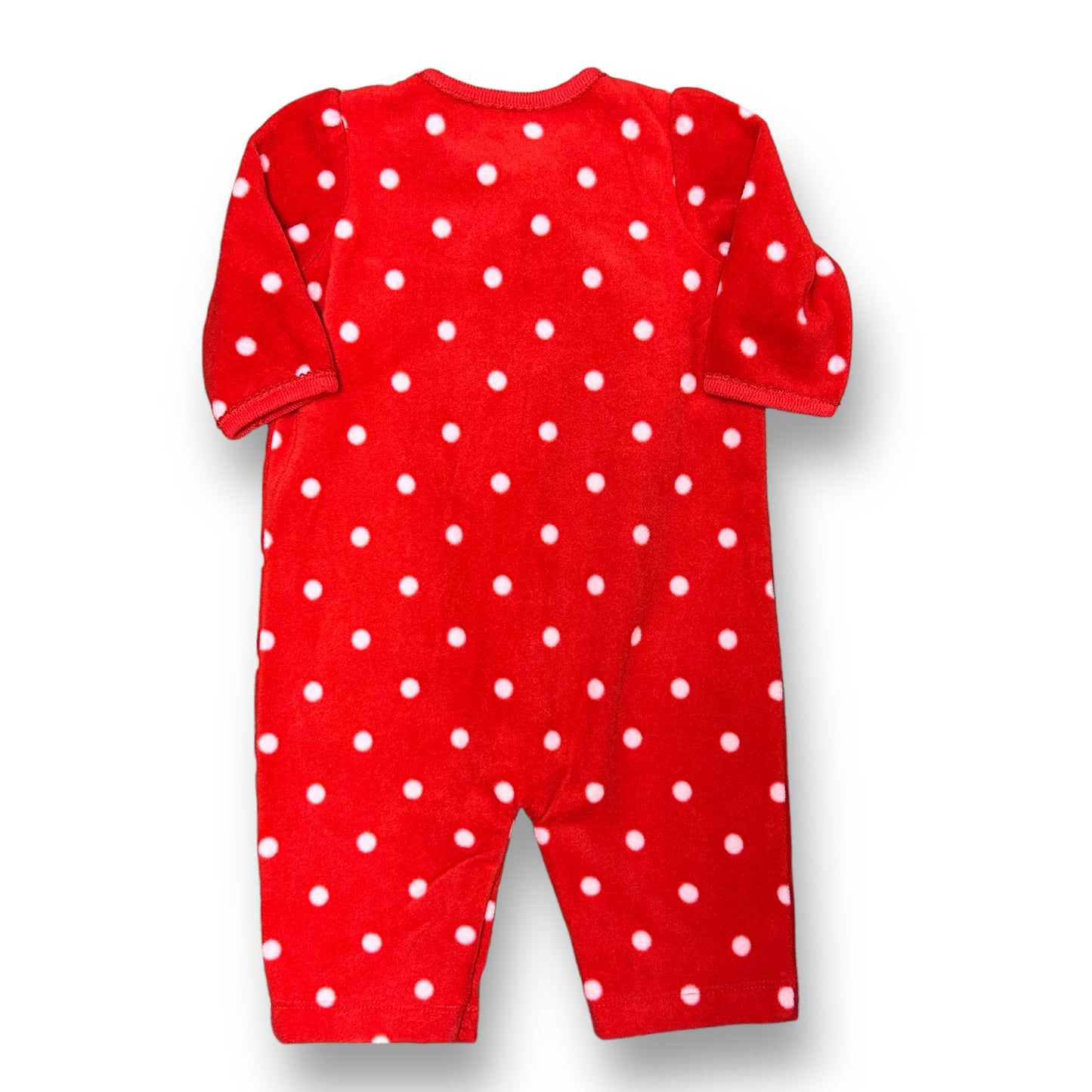 Girls Carter's Size 3 Months Red & White Polka Dot Reindeer Fleece One-Piece