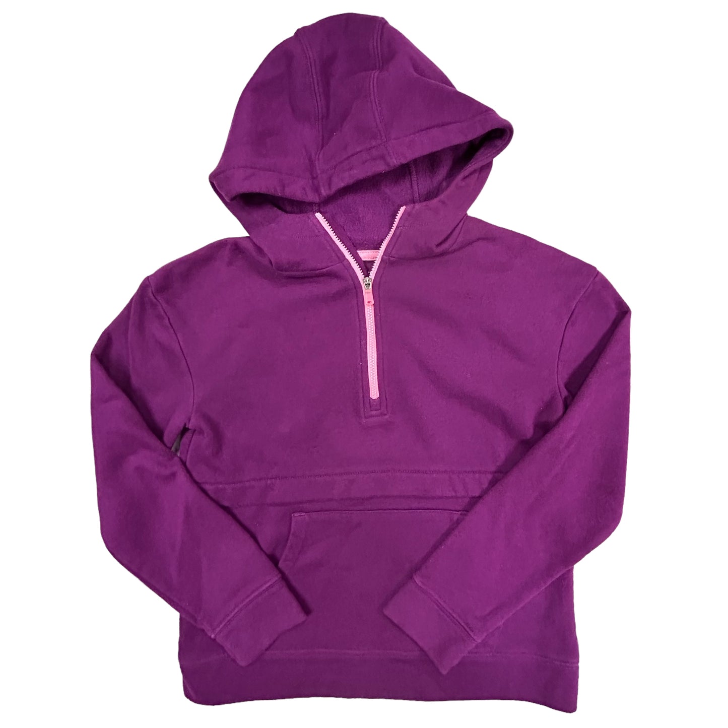 Girls Size 10/12 Youth Activewear Purple Half-Zip Fleece Lined Pocket Hoodie