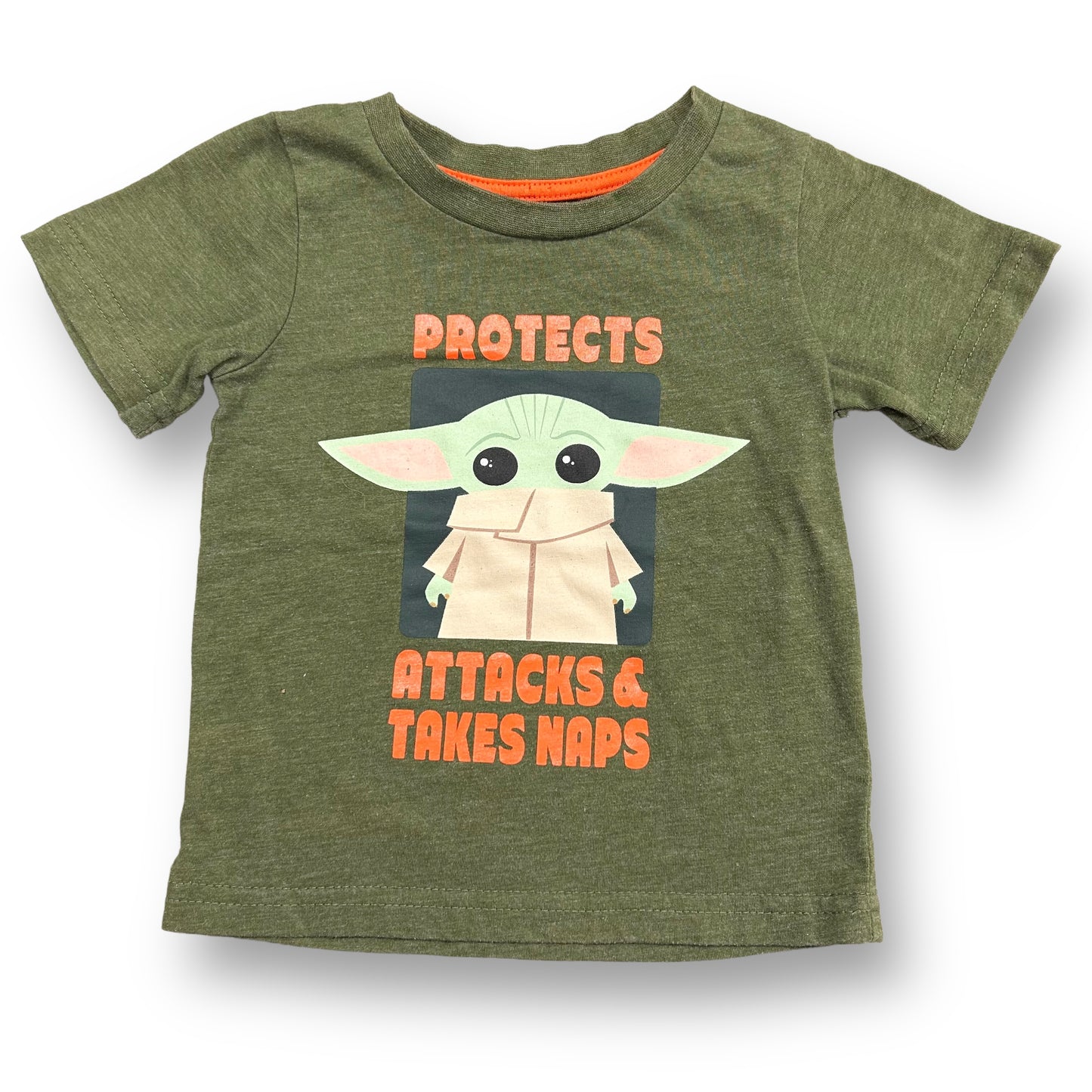 Toddler Boys Size 18 Months Star Wars Shirt Green Short Sleeve Baby Yoda Tee