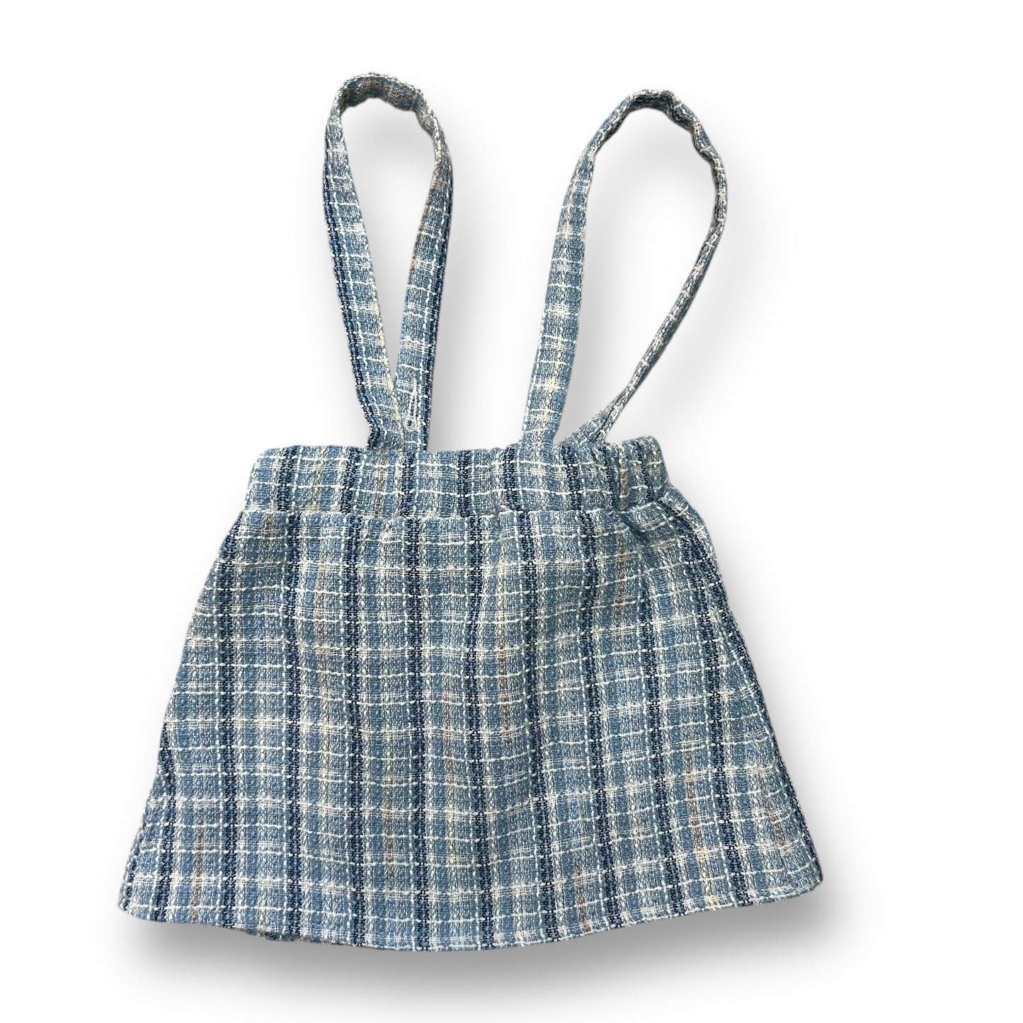 Girls Size 3T/4T Plaid Tweed Jumper Dress with Button Closure Overalls