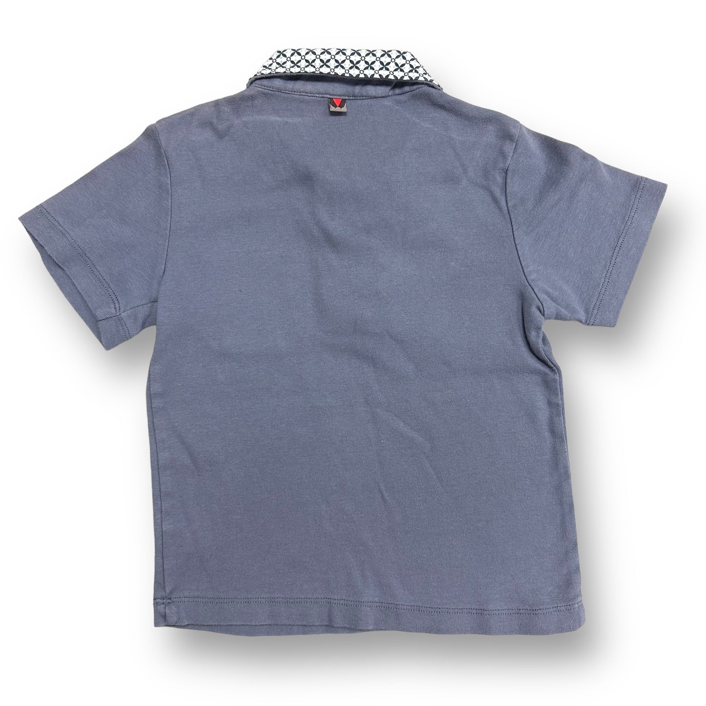 Boys Size 4 Polo Gray 100% Cotton Short Sleeve Collared Shirt with Pocket