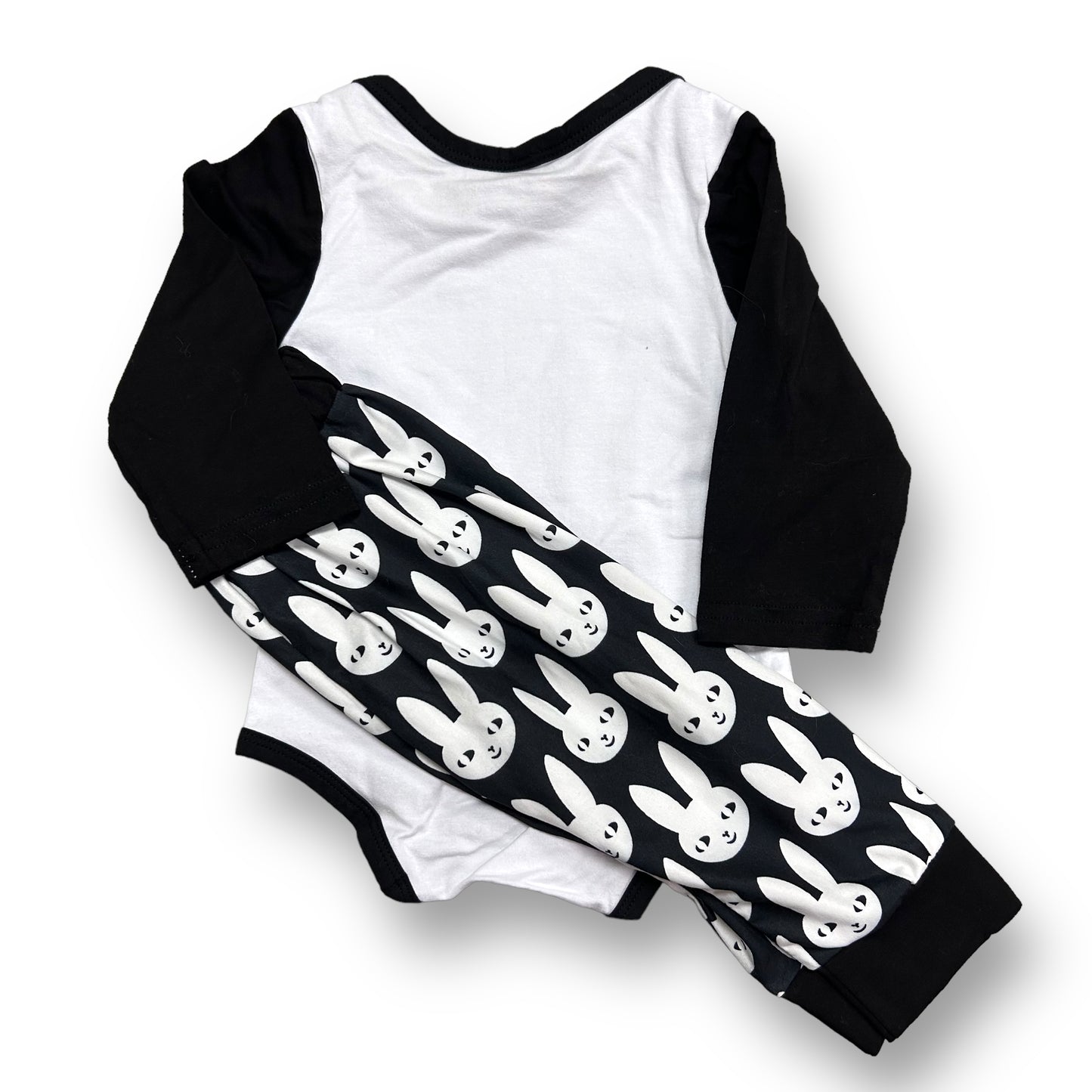 Baby Boy Bunny Outfit 6-12 Months Comfy Cotton Long Sleeve Bodysuit and Pants