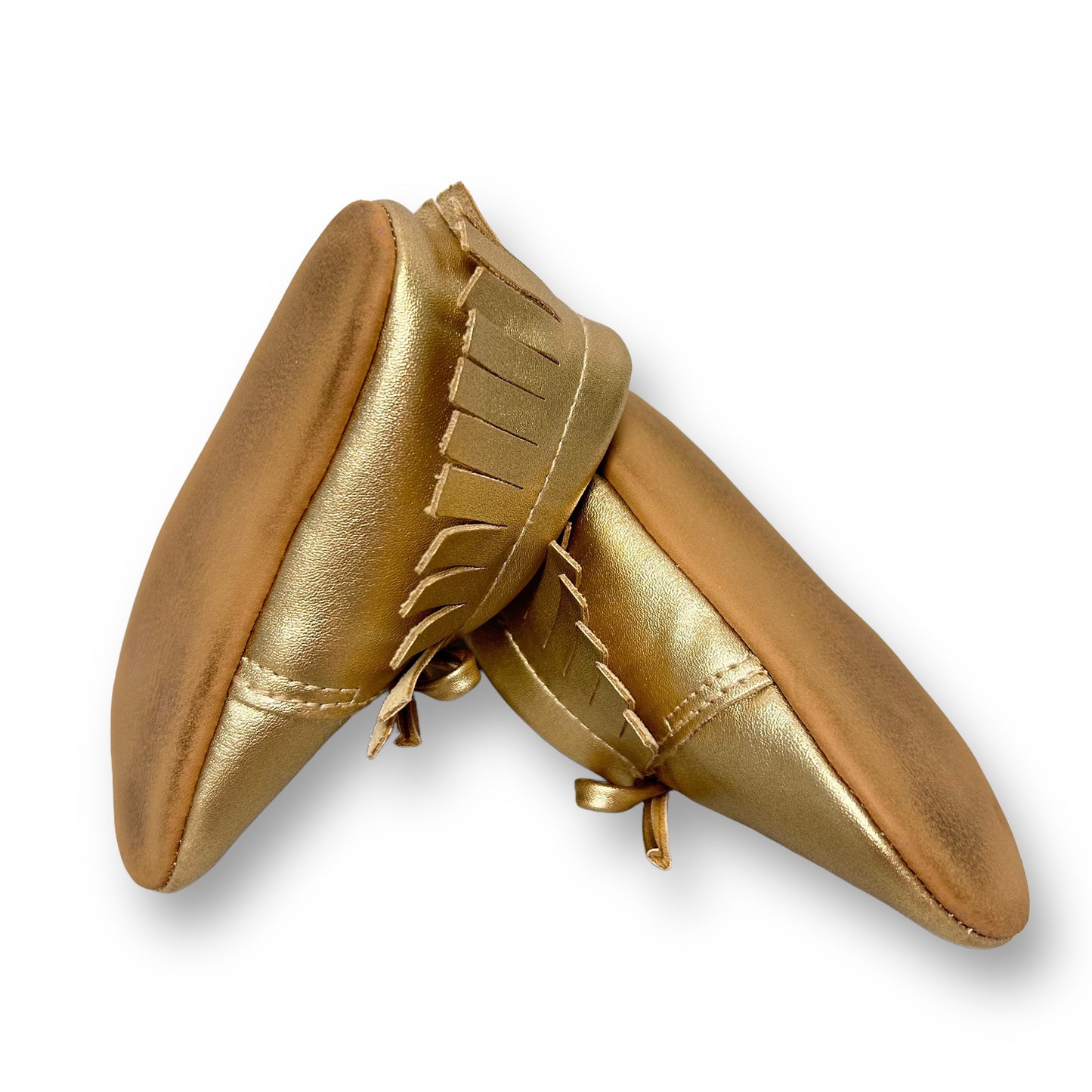 Old Navy Baby Girl Crawlers Size 6-12 Months (3) Gold Soft Sole Casual Booties