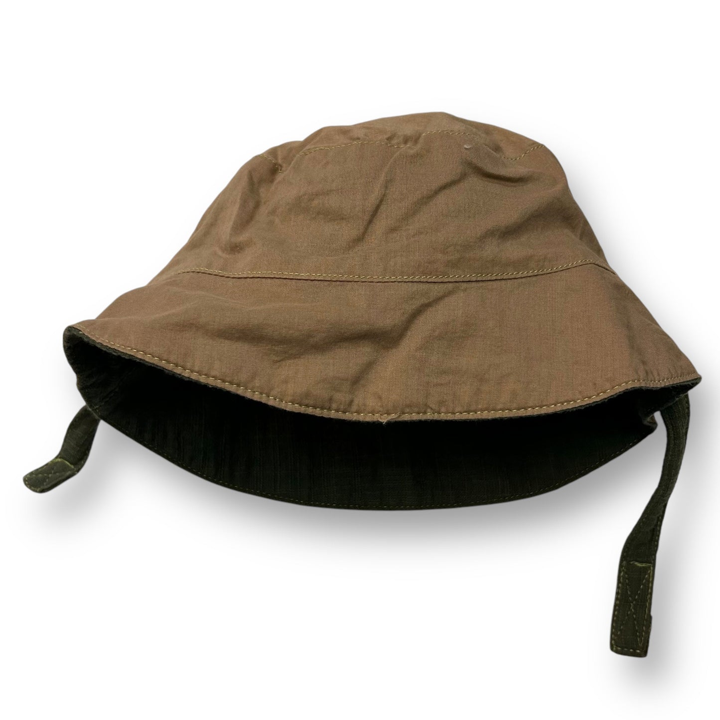 Toddler Boys Beach Hat Size 18 Months Green and Beige, Reversible