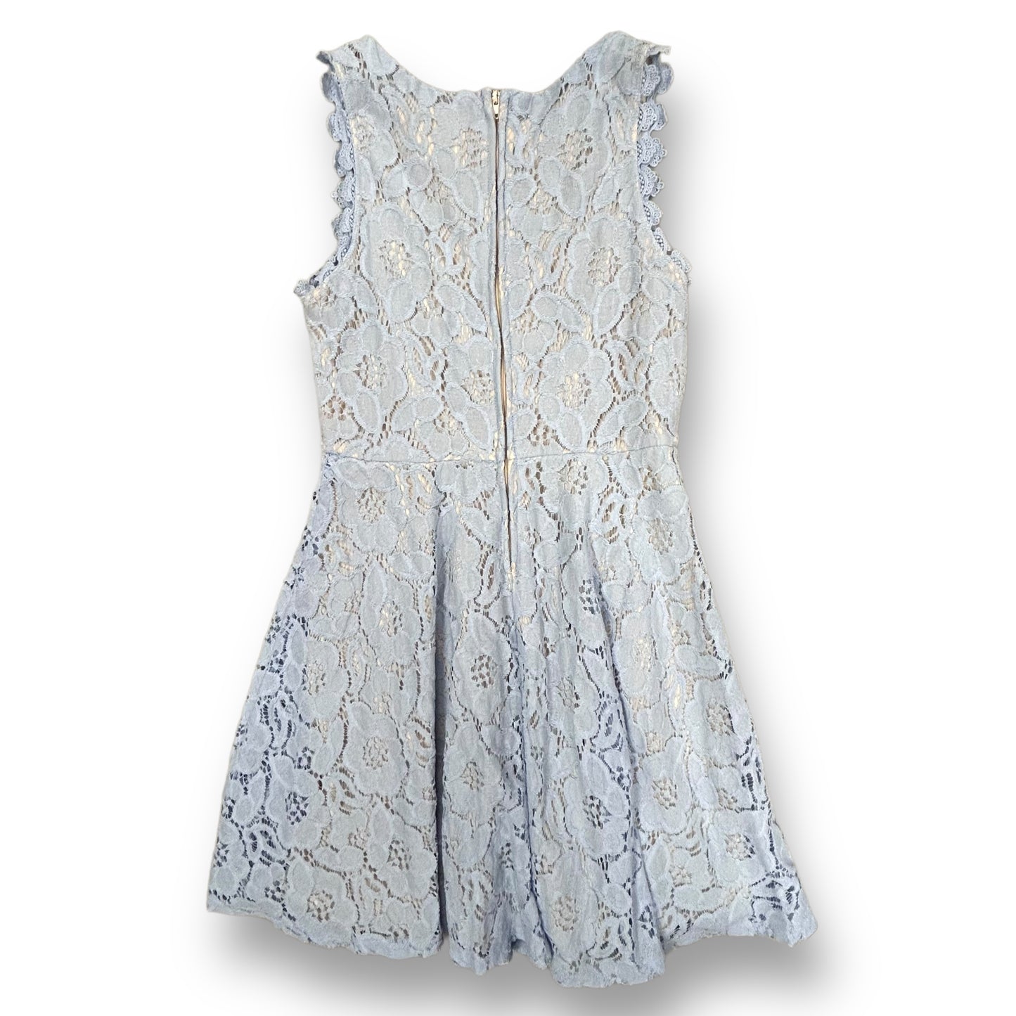 Rare Editions Girls Youth Size 14 Light Blue Floral and Lace Sleeveless Dress