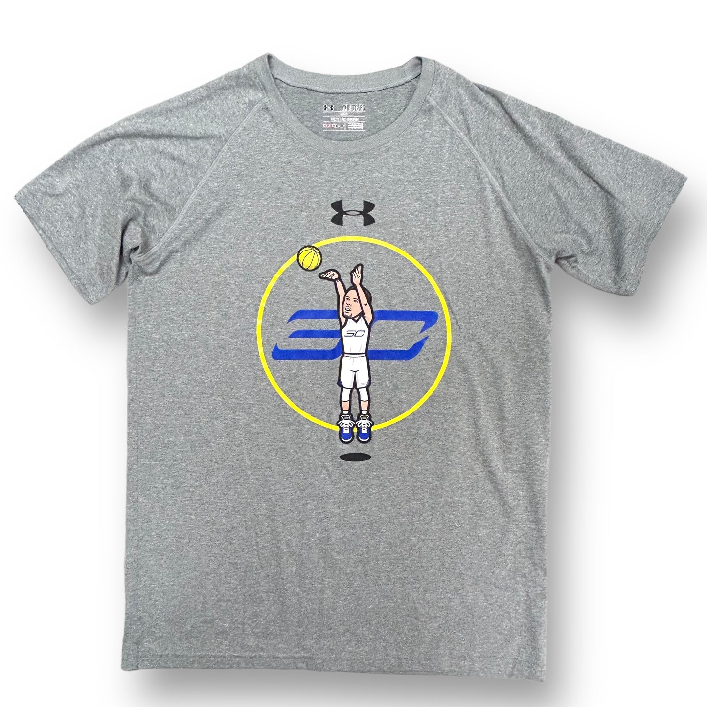 Boys Size 14/16 YXL Under Armour Shirt Gray Stephen Curry Basketball Tee