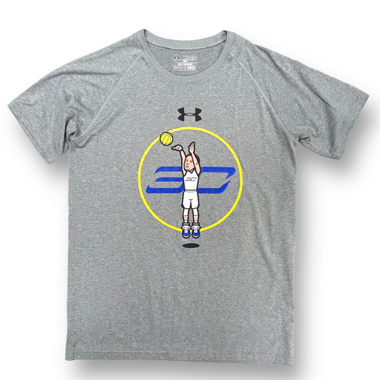 Boys Size 14/16 YXL Under Armour Shirt Gray Stephen Curry Basketball Tee