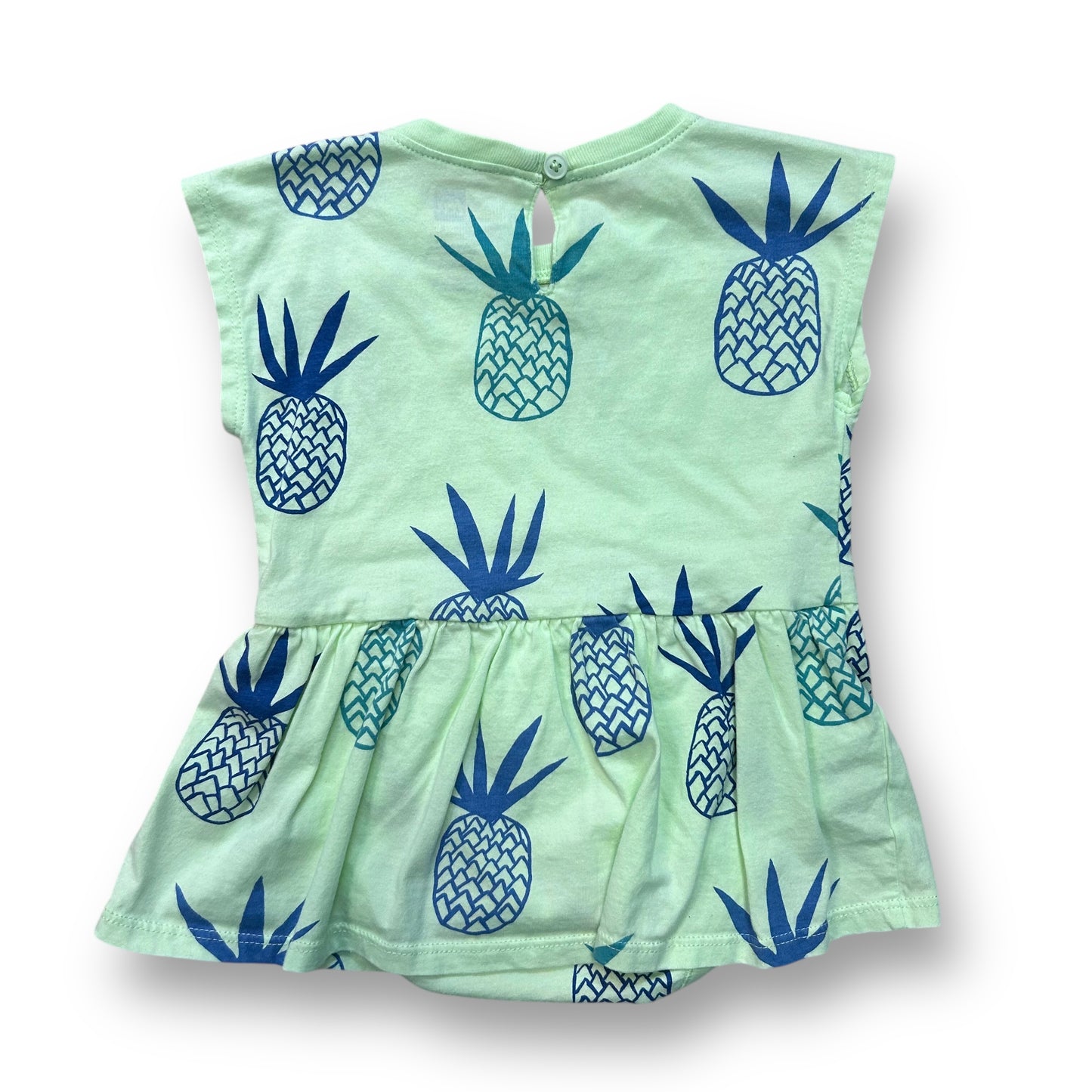 Tea Collection Baby Girl 9-12 Months Romper Pineapple Short Sleeve One-Piece