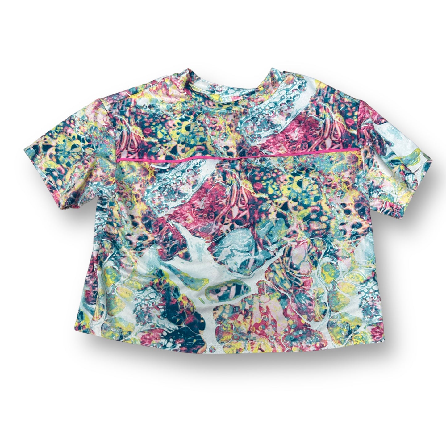 Youth Girl Size 10/12 Soft Knit Short Sleeve Tie Dye Crop Top