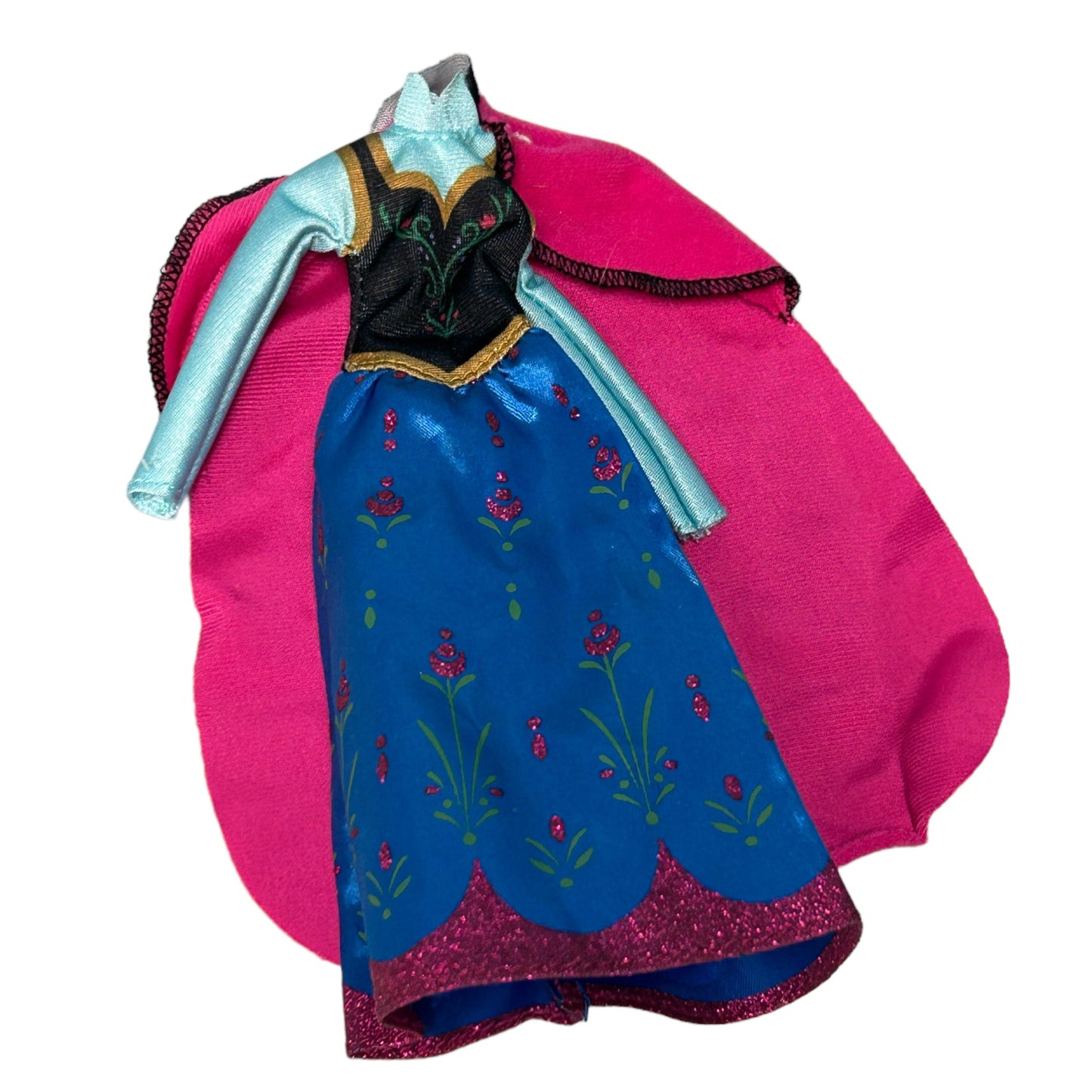 Disney Frozen Princess Anna Dress Barbie Doll Clothes in Zippered Mylar