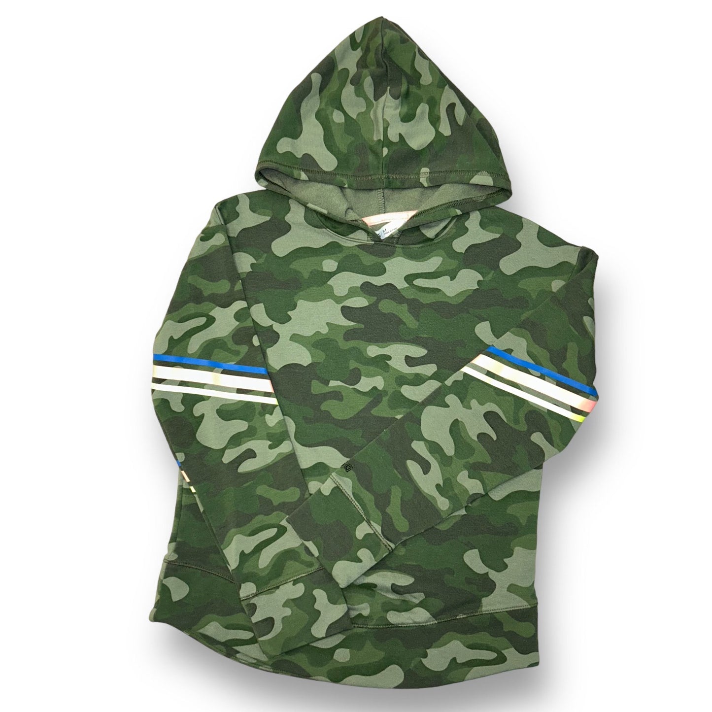 Girls Size 10/12 Youth Medium Green Camo Hoodie Pullover Shirt