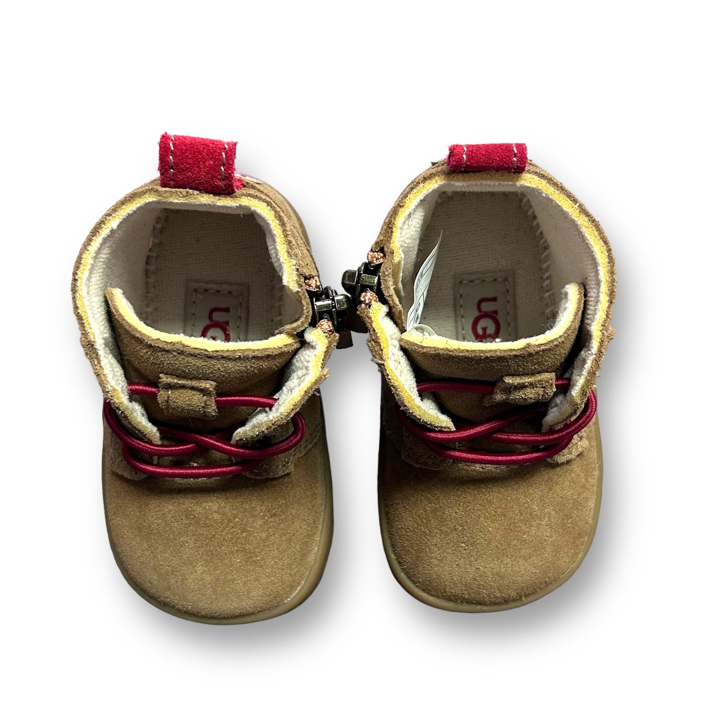 UGG Baby Booties US Size 2 Brown Side Zipper Closure Boys Brown Leather Boots