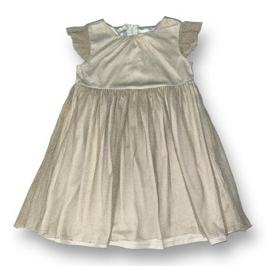 Toddler Girl Size 3T Shimmery Gold Short Sleeve Fancy Dress