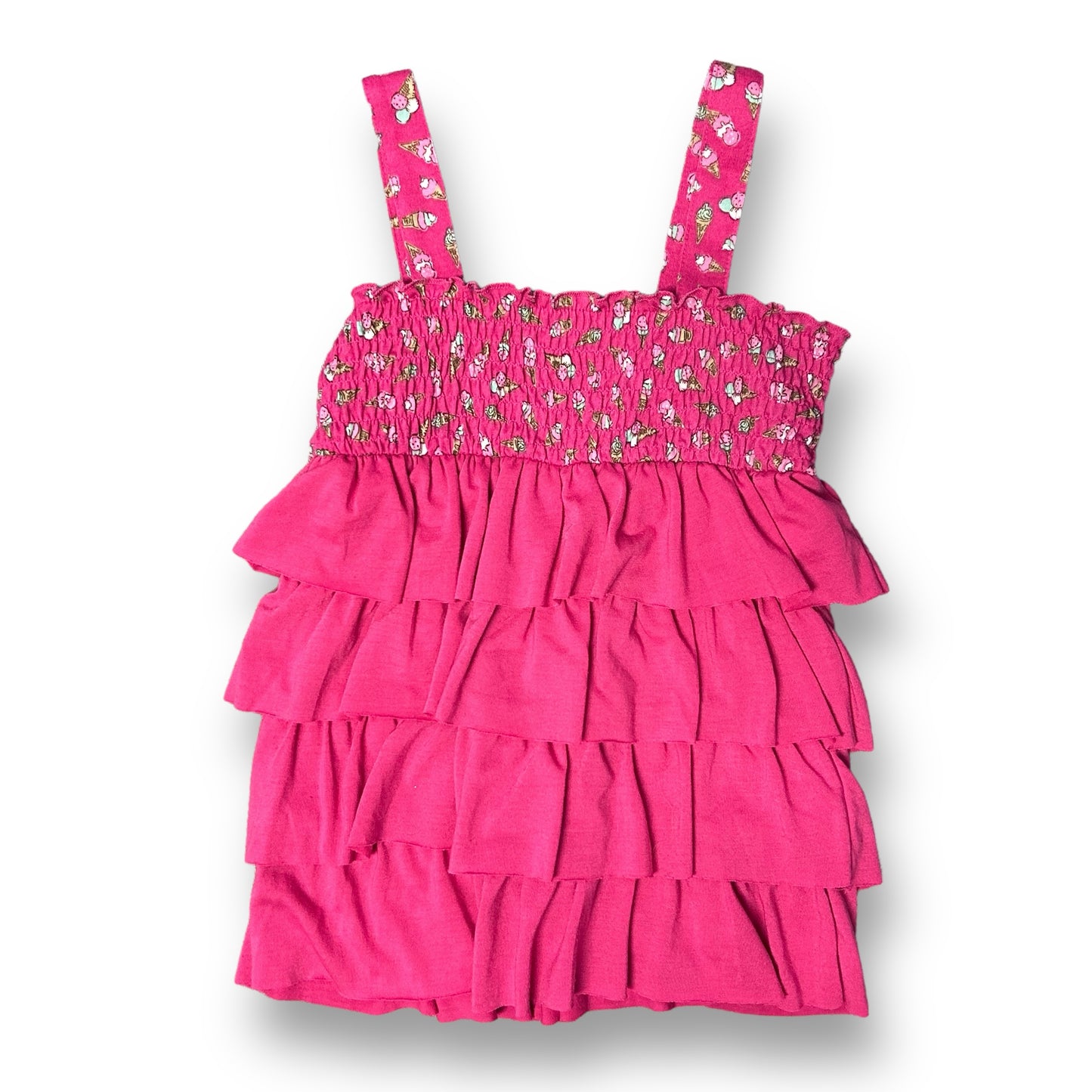 Epic Threads Girls Size 6X Dark Pink Smocked Sleeveless Top with Ruffles