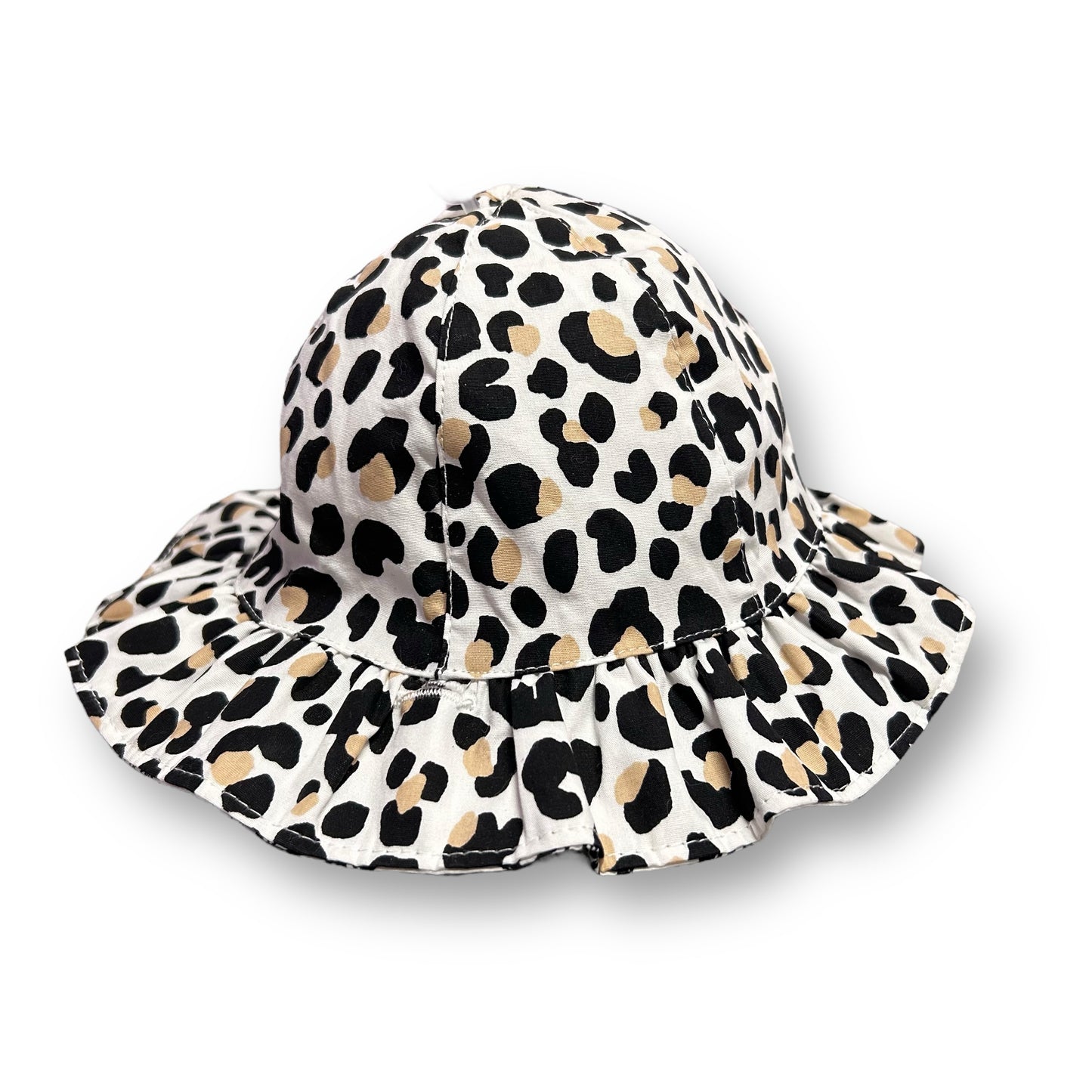 Children's Place Baby Girl Sunhat 6-12 Months Leopard Print with Chin Strap