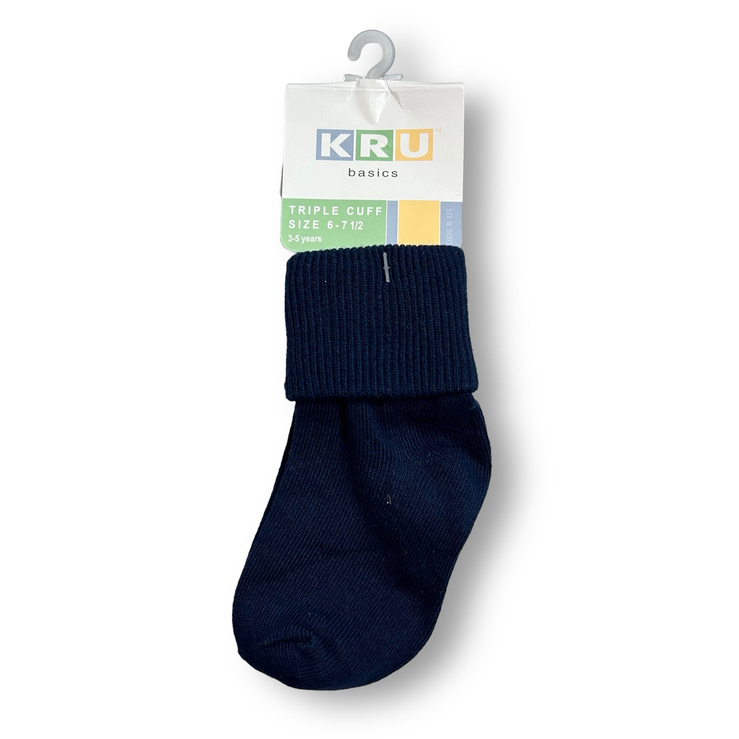 NEW! Boys Size 3-5 Years Blue Kids Socks Triple Cuffed, 1-Pair