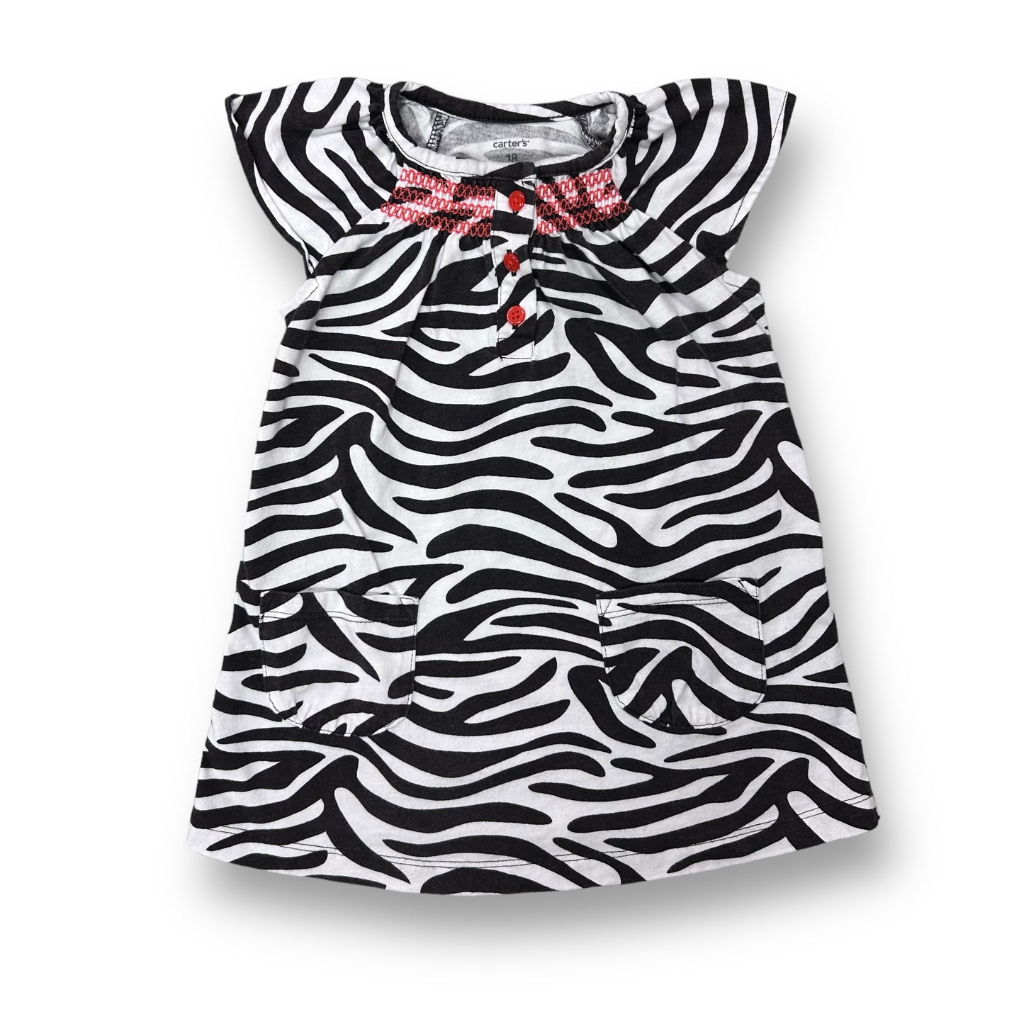 Carter's Girls Size 18 Months Brown Zebra Print Toddler Dress with Bloomers