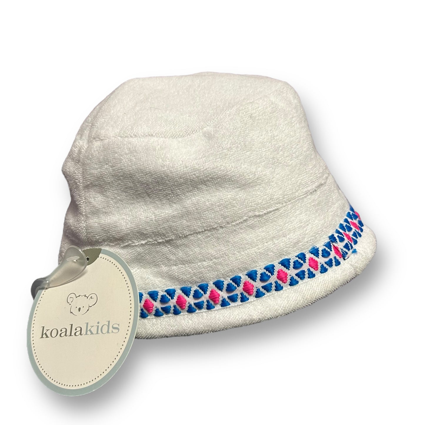 NEW! Baby Girl Sun Hat Size 0-6 Months White Terry Brimmed Beach Wear