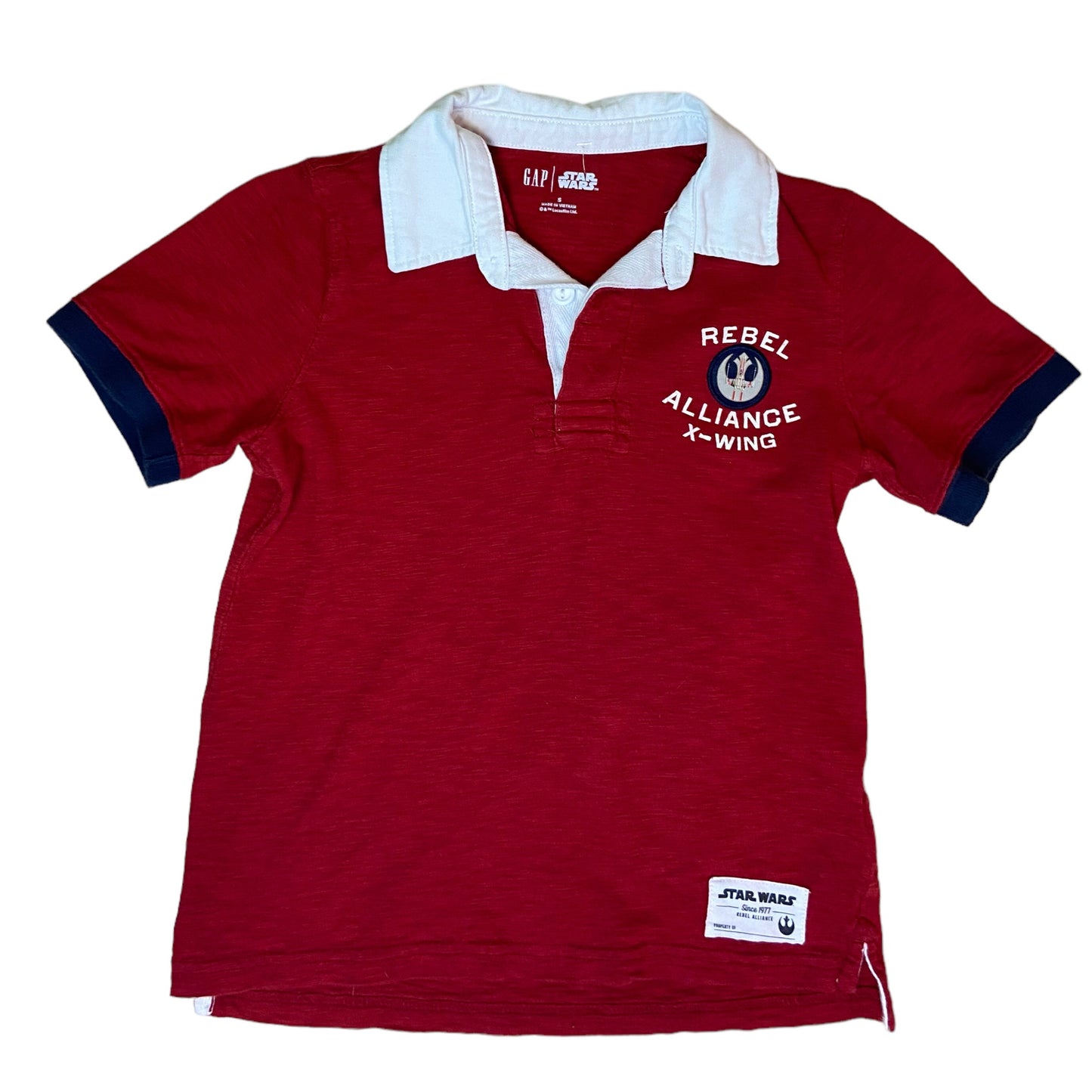 Gap Kids Size 6/7 Boys Polo Red Star Wars Themed Short Sleeve Shirt