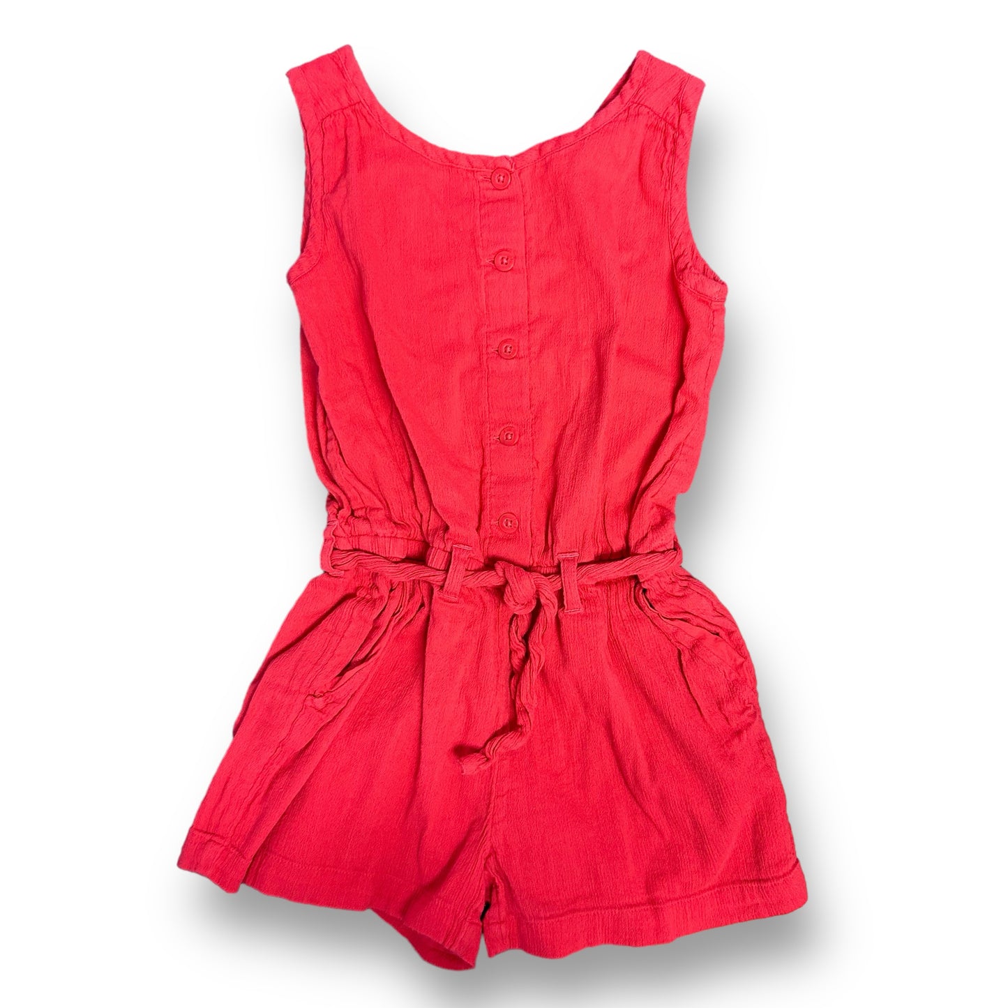 Girls Size 6/7 Gap Kids Romper Salmon Belted Sleeveless One-Piece