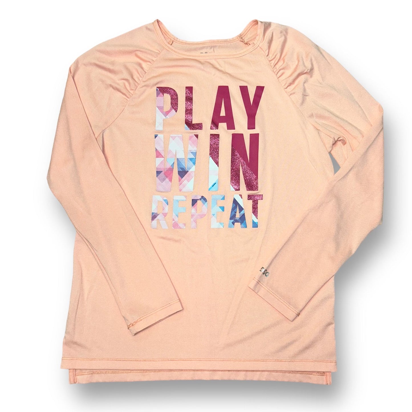 DSG Girls Size 14 Youth Peach Long Sleeve Quick Dry Athletic Shirt