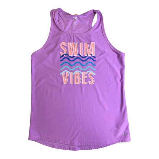 DSG Girls Size 14 Youth Lilac Swim Vibes Activewear Quick Dry Beach Tank Top