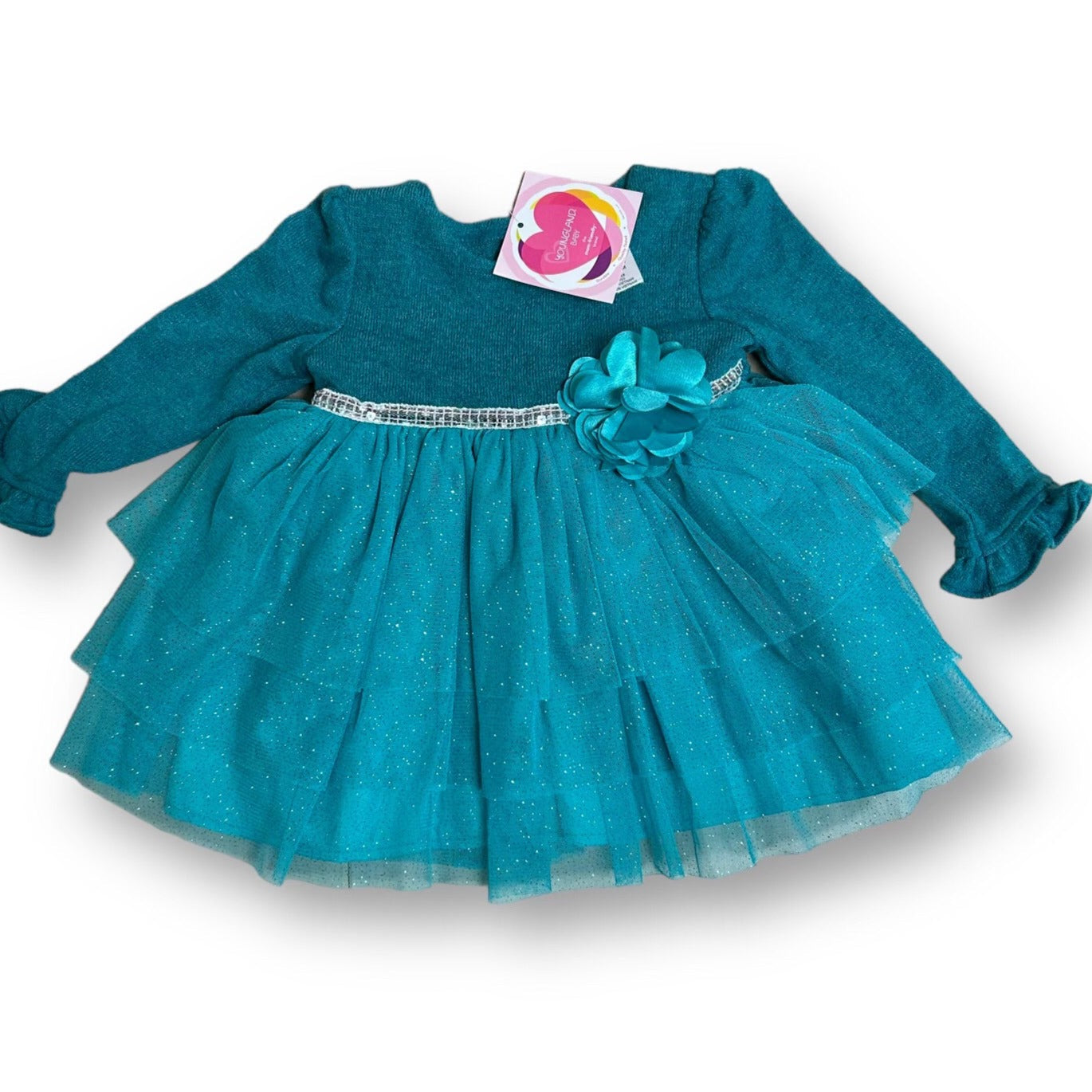 NEW! Youngland Girls Size 18 Months Ruffled Tulle Long Sleeve Blouse