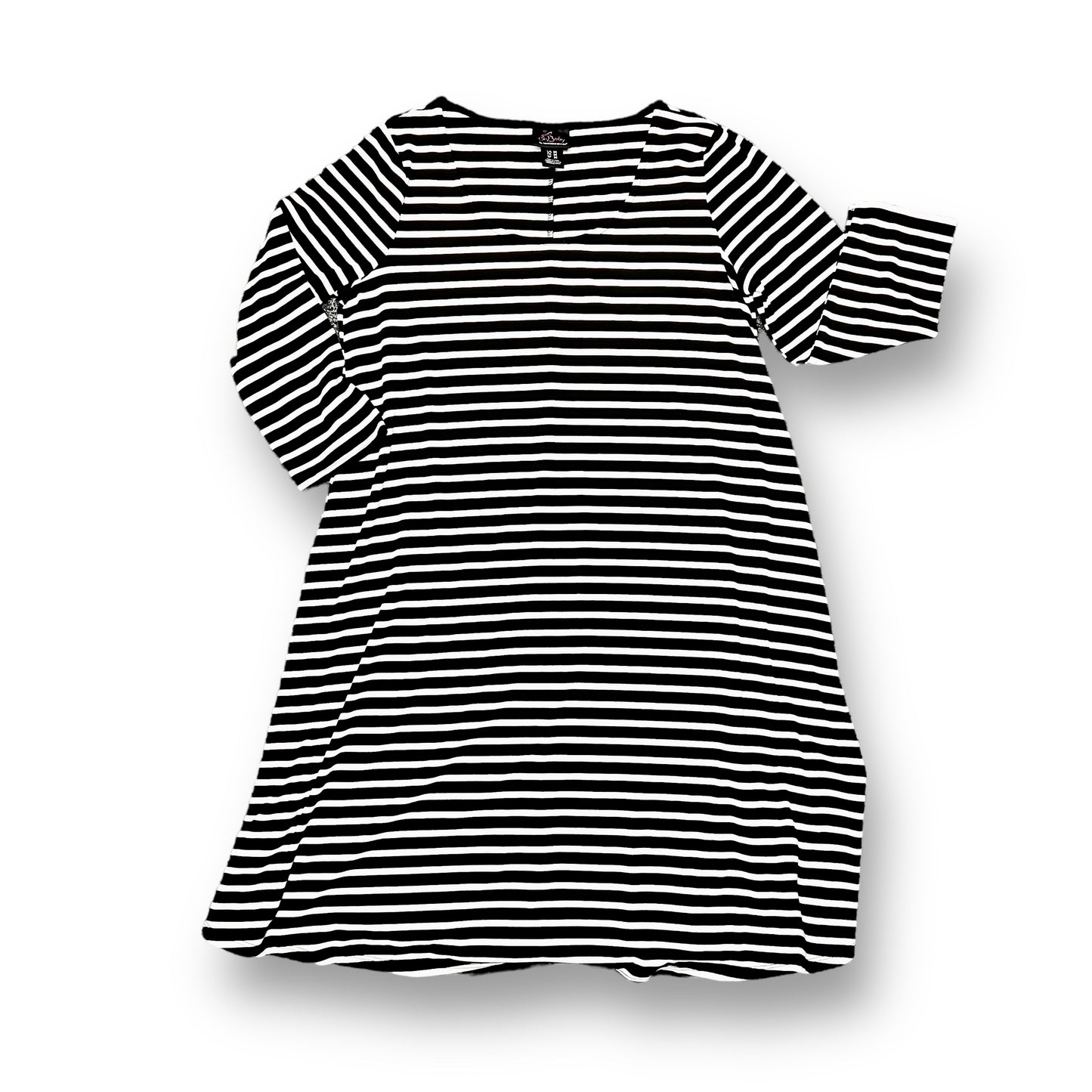 Motherhood Size M B&W Striped Maternity Dress