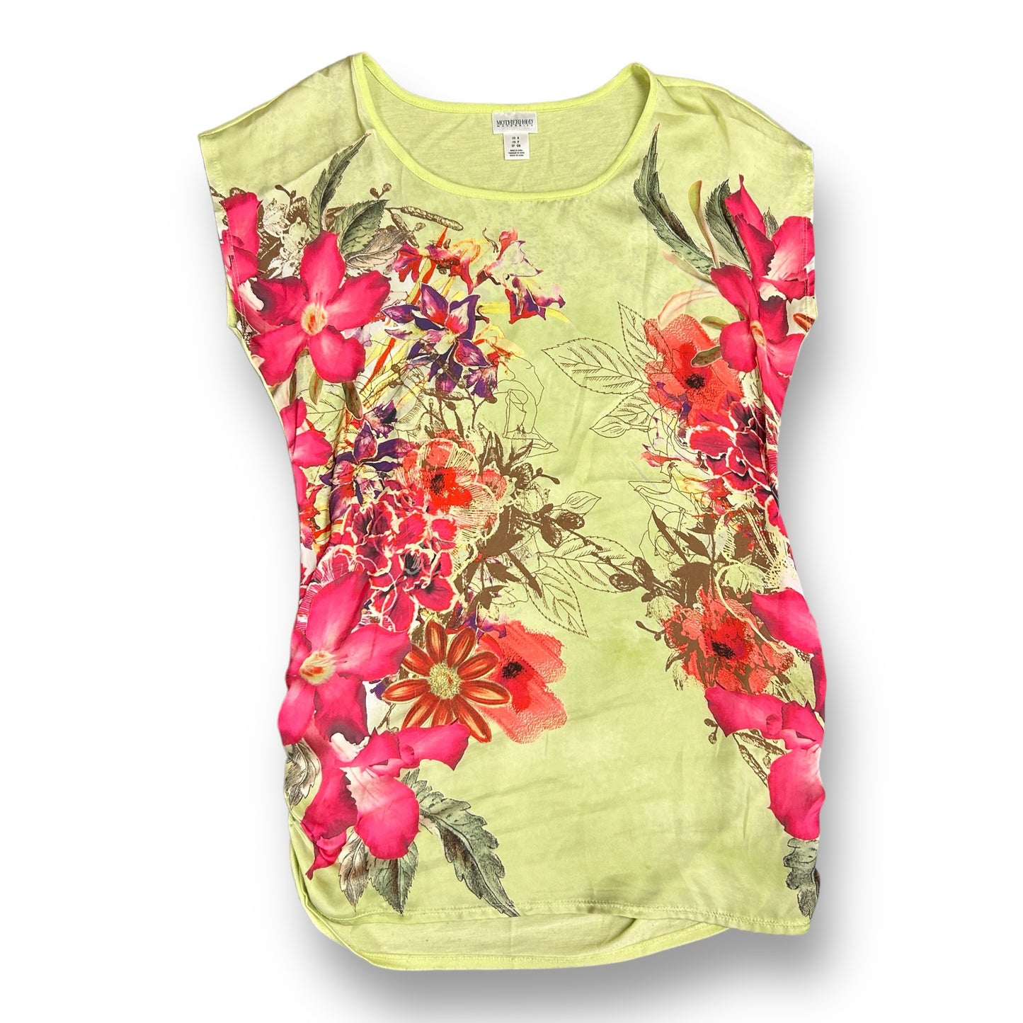 Motherhood Size S Light Green Floral Maternity Blouse