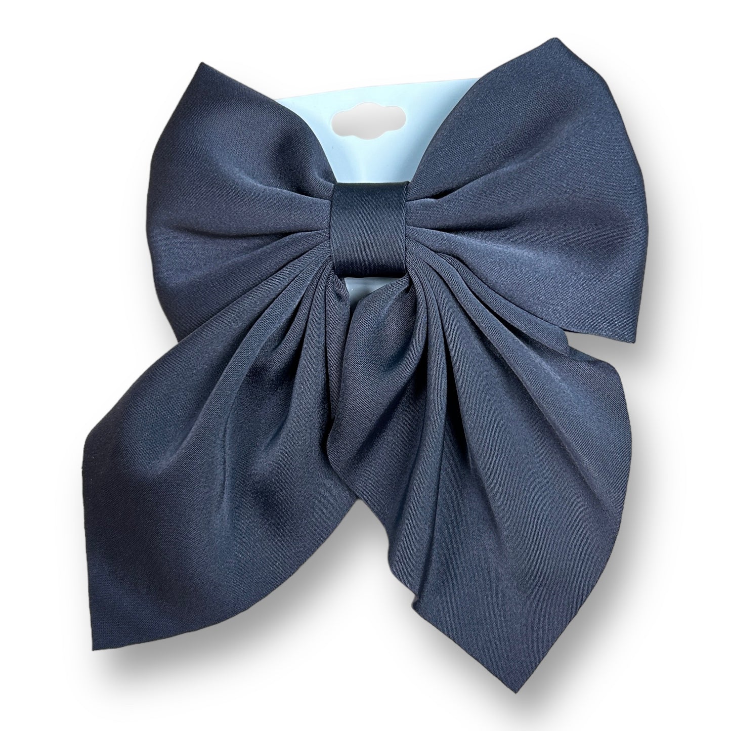 NEW! Girls Satin 5" Hairbow with Alligator Clip, Dark Gray