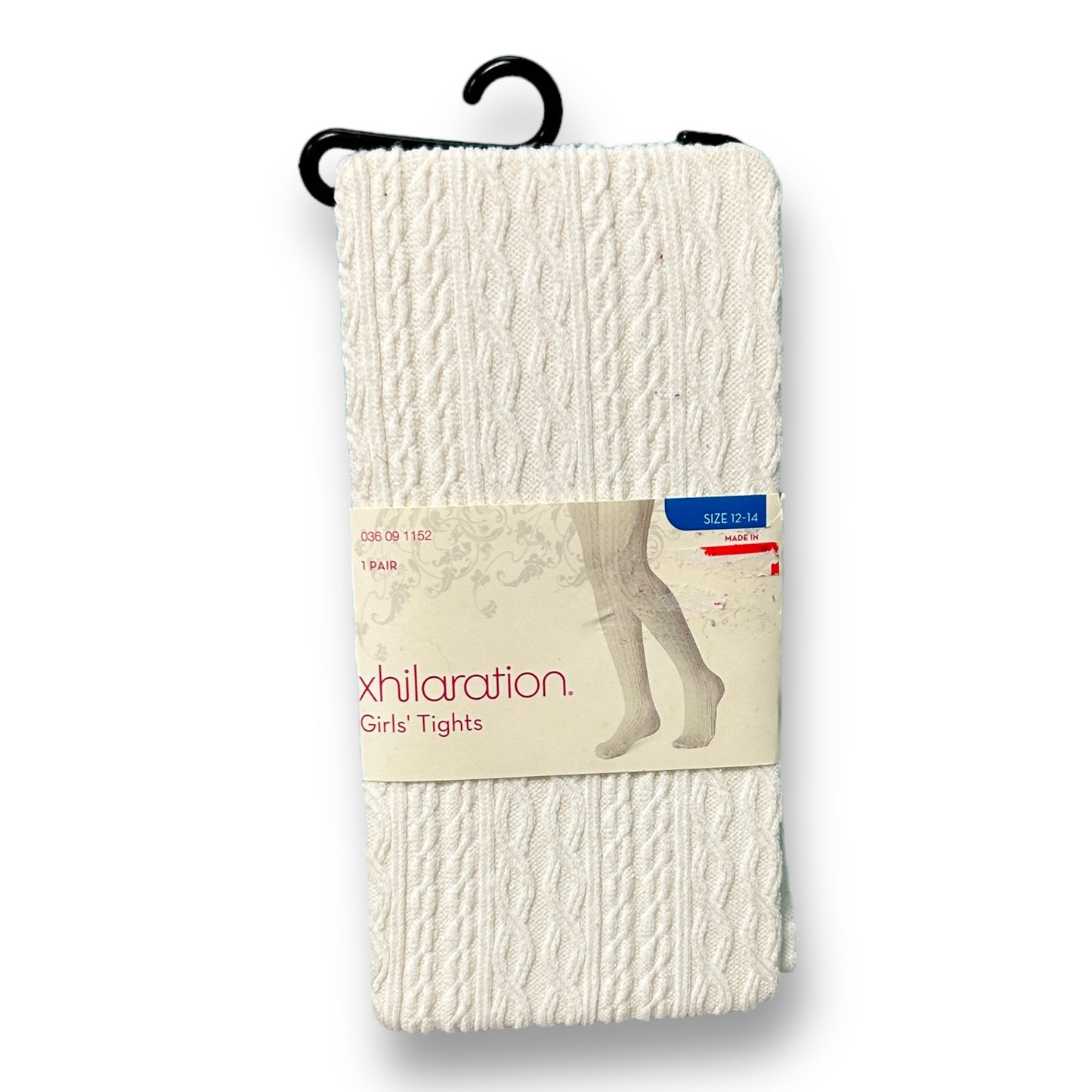 NEW! Xhilaration Youth Girl Size 12-14 White Knit Cotton Tights