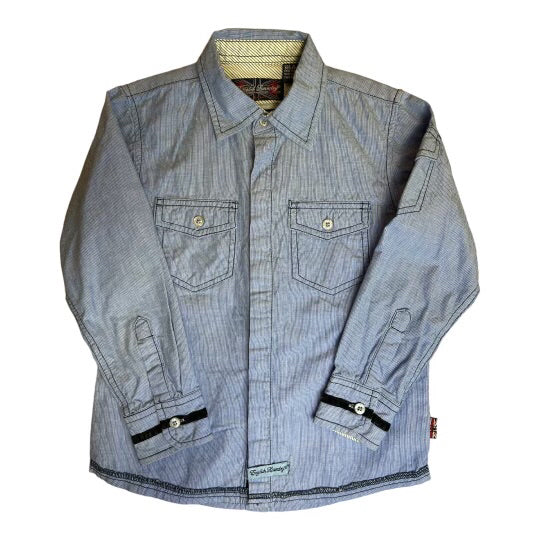 English Laundry Boys Size 6 Blue Button Down Long Sleeve Collared Shirt