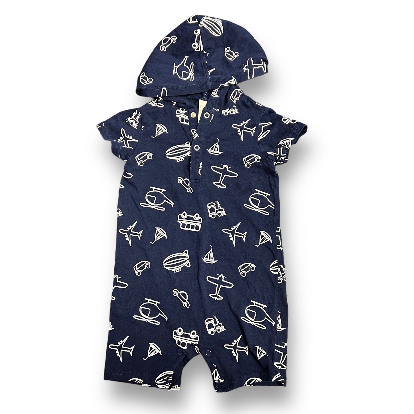 First Impressions Boys Size 24 Months Navy One-Piece Romper with Hood
