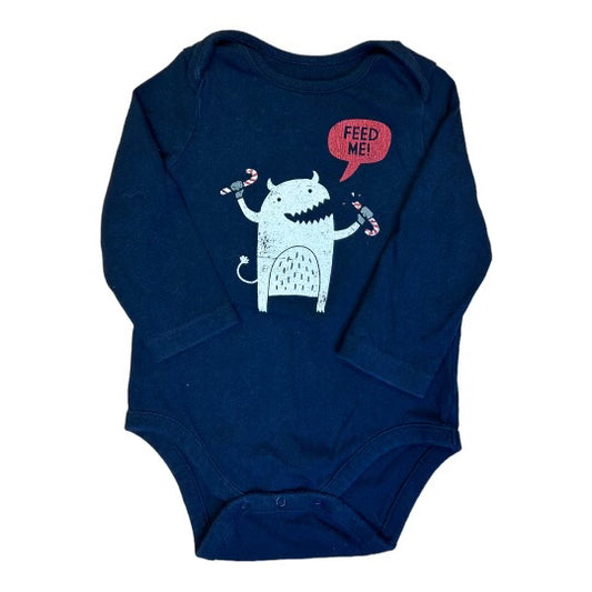Baby Gap Size 12-18 Months Boys Candy Cane Monster Christmas Bodysuit